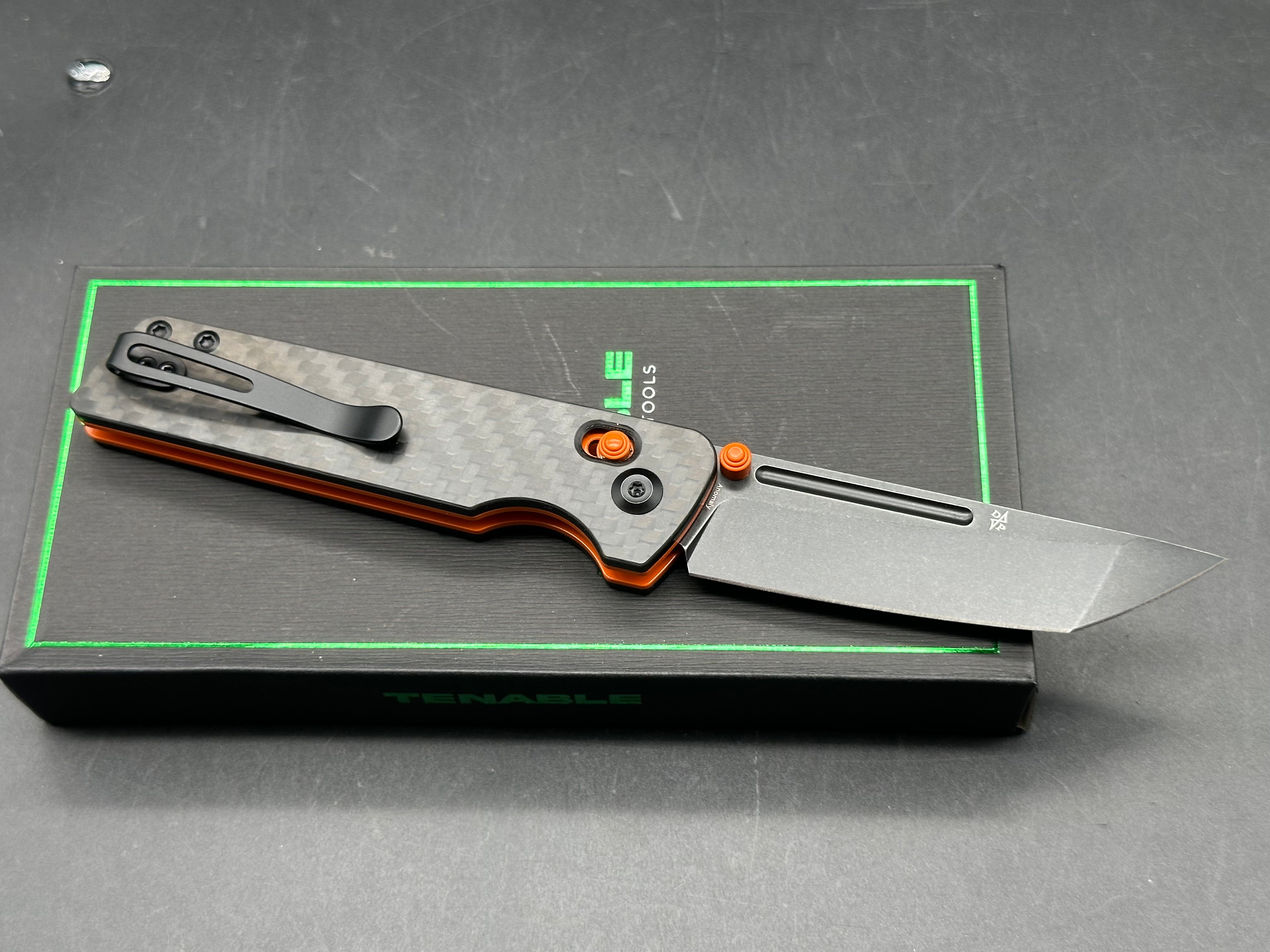 Tenable Anomaly Crossbar Lock | 3.14" Blackwash Nitro V | Twill Carbon FIber & G10