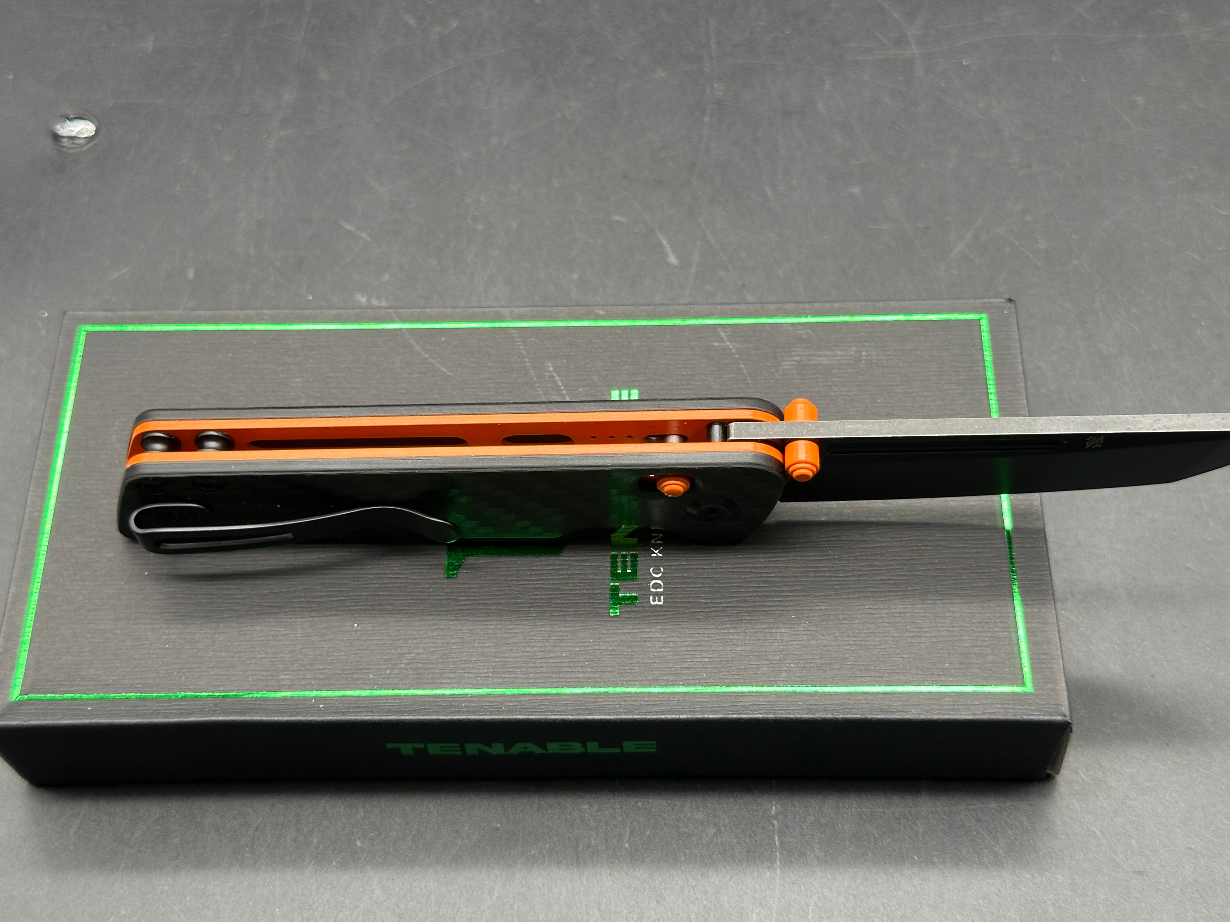 Tenable Anomaly Crossbar Lock | 3.14" Blackwash Nitro V | Twill Carbon FIber & G10