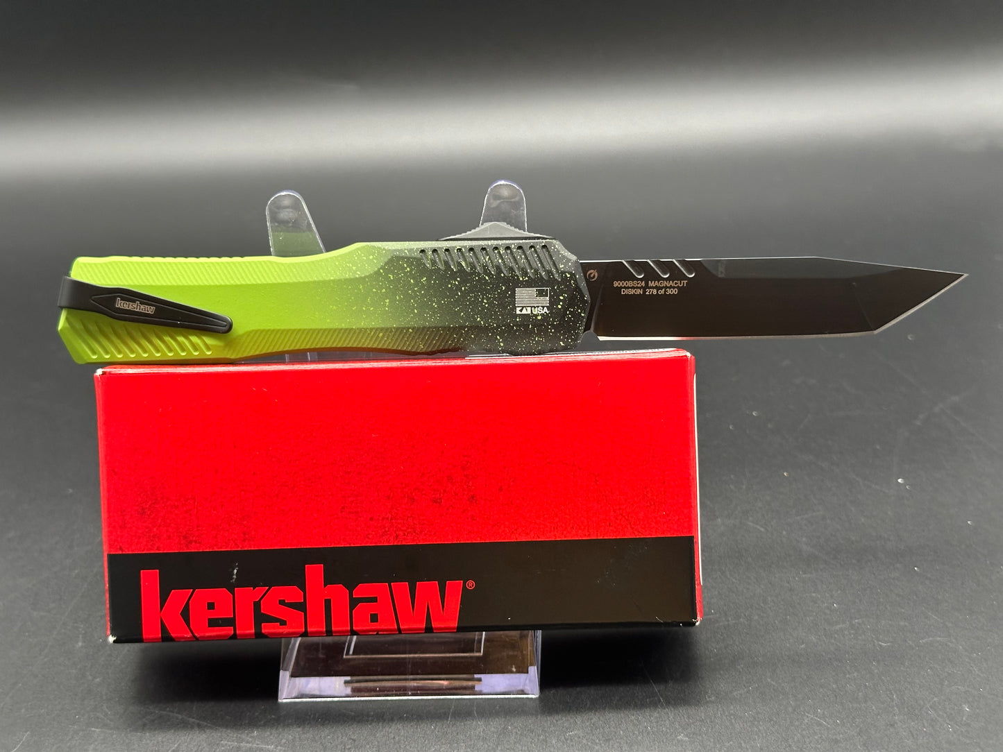 Kershaw Livewire automatic Zombie cerekote magnacut from Blade Show 2024