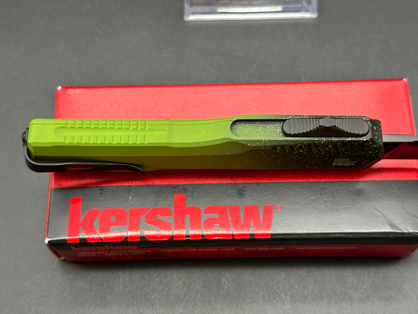 Kershaw Livewire automatic Zombie cerekote magnacut from Blade Show 2024