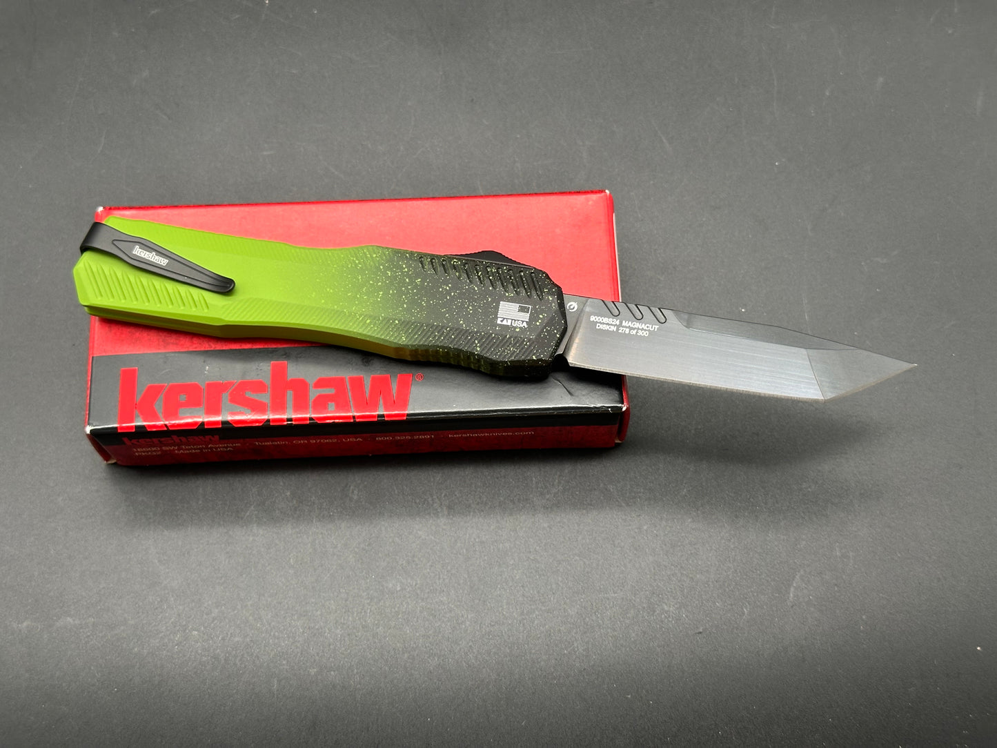 Kershaw Livewire automatic Zombie cerekote magnacut from Blade Show 2024