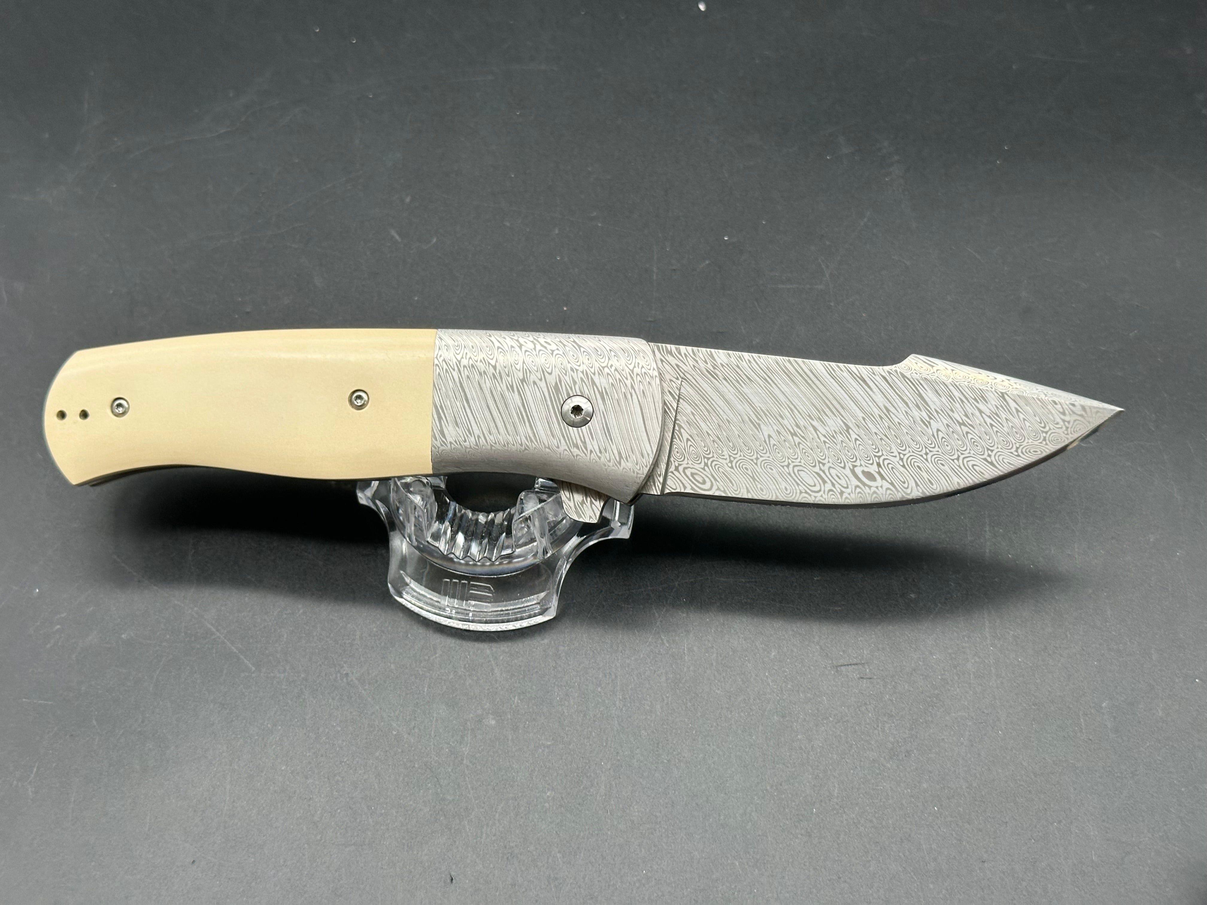 Tobin Smith Bullshark Ti liners/Micarta scales w/Damasteel blade