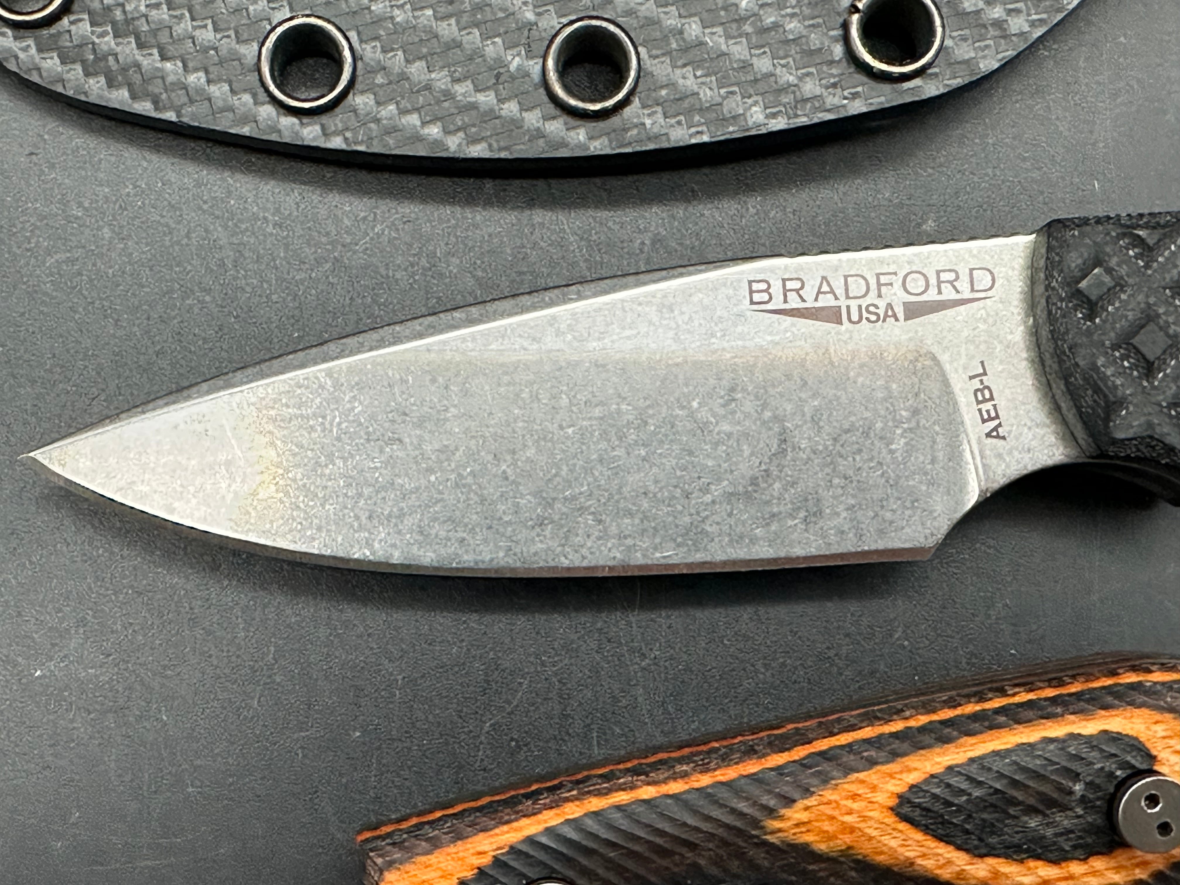 Bradford Guardian 3 in AEB-L with leather and kydex sheaths and 3 sets of scales