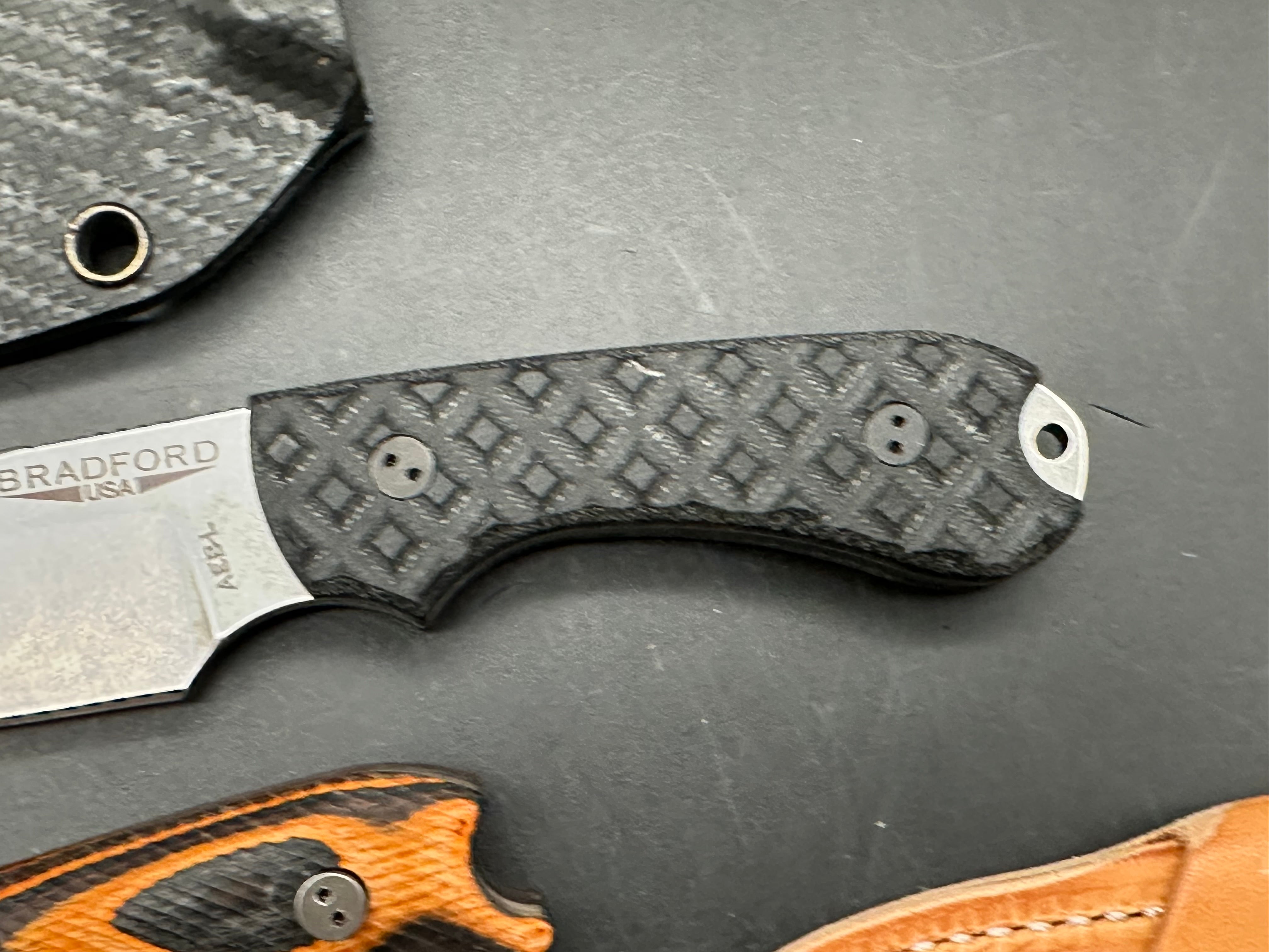 Bradford Guardian 3 in AEB-L with leather and kydex sheaths and 3 sets of scales
