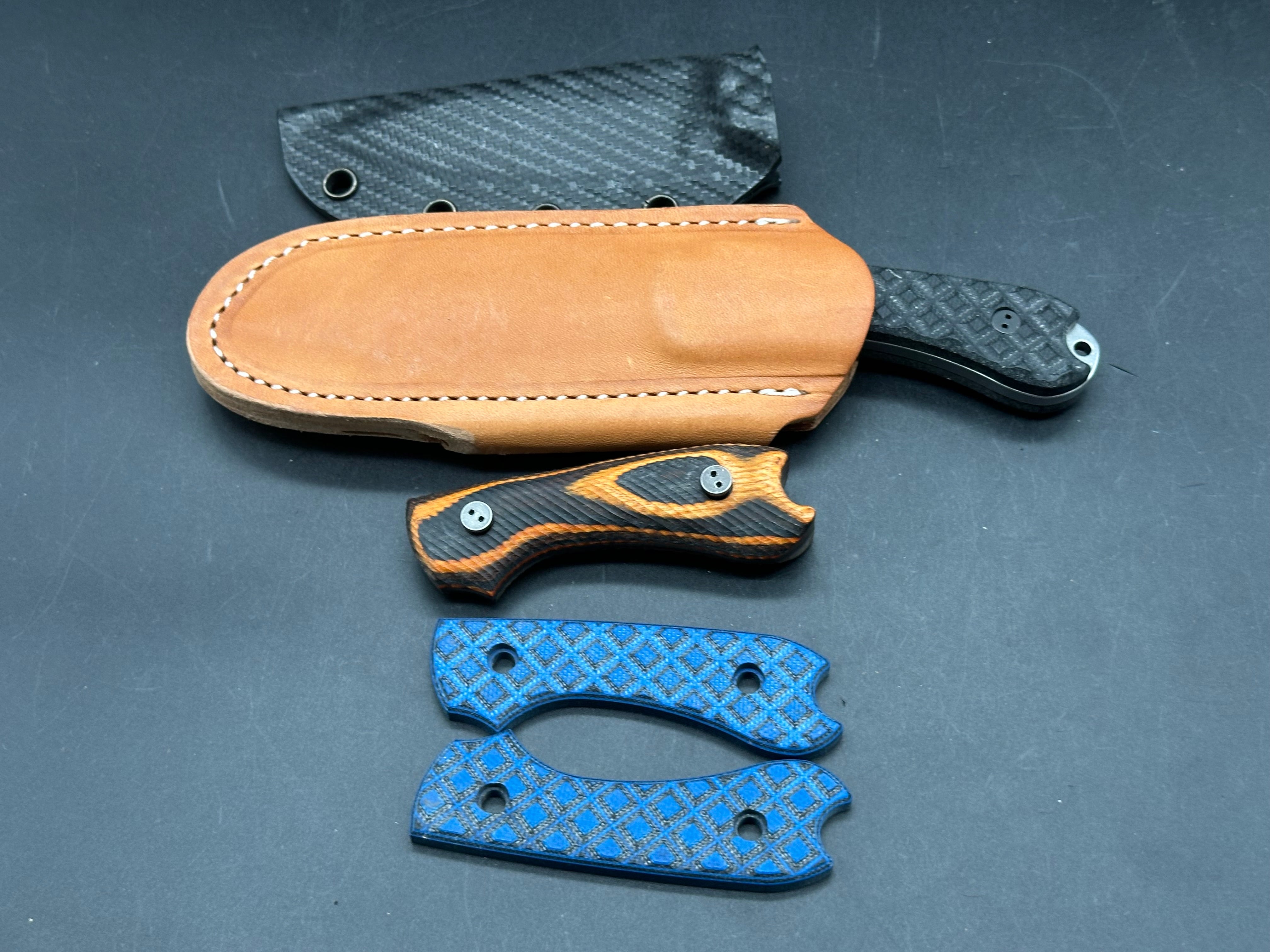Bradford Guardian 3 in AEB-L with leather and kydex sheaths and 3 sets of scales