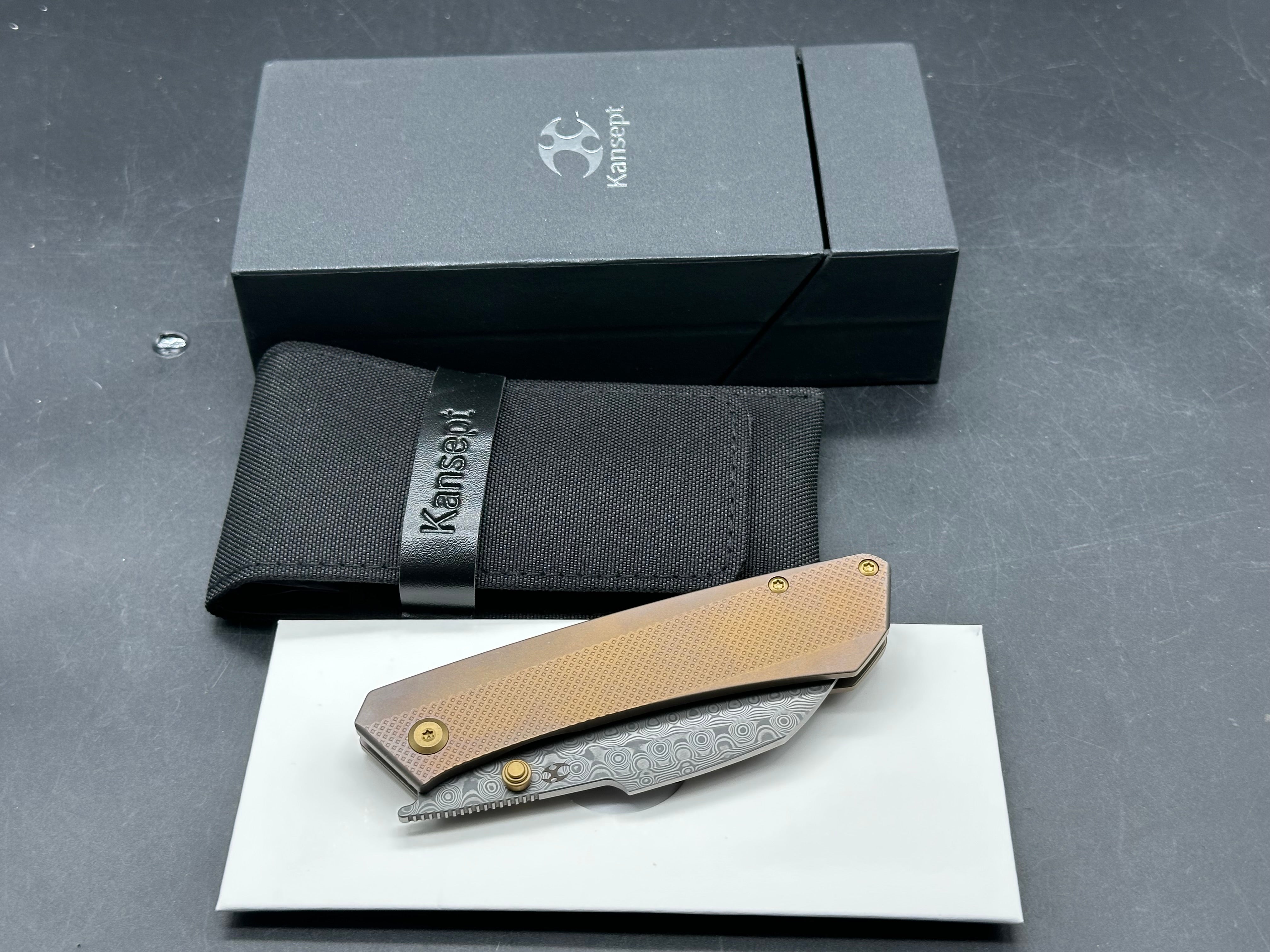 KANSEPT CONTRA BRONZE TI/DIAMOND PATTERN | 3.25" DAMASCUS