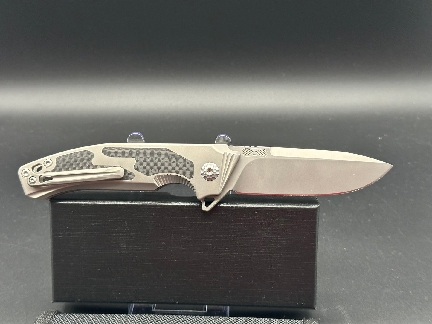 REMETTE Steed Button Lock Pocket Knife,Titanium Handle