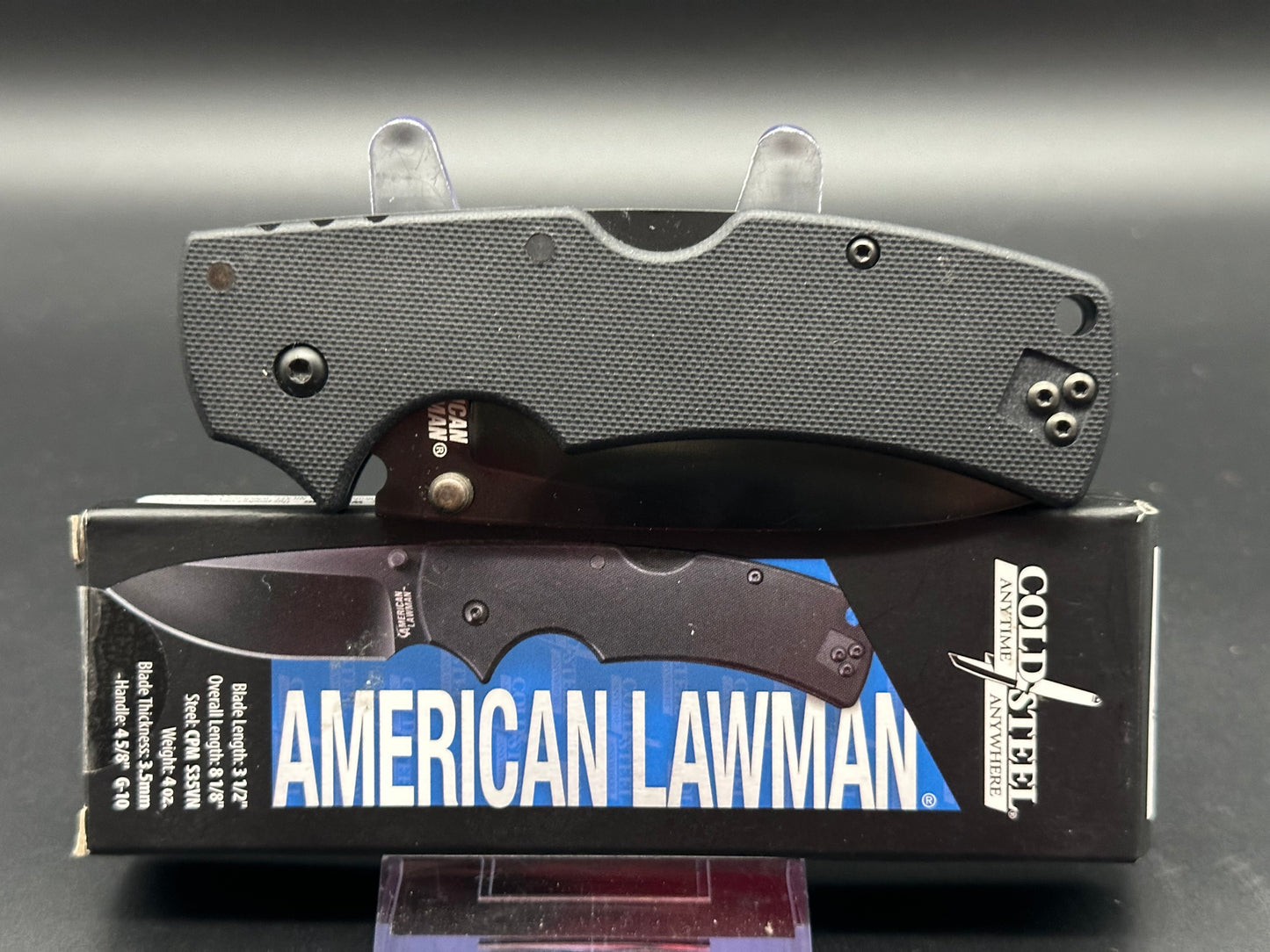 COLD STEEL AMERICAN LAWMAN KNIFE BLACK HANDLE BLACK S35VN