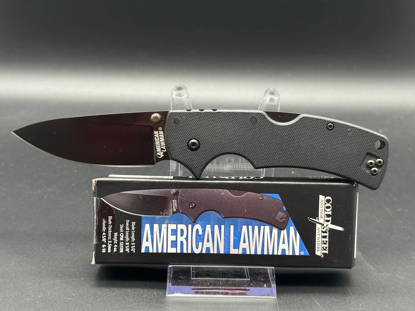 COLD STEEL AMERICAN LAWMAN KNIFE BLACK HANDLE BLACK S35VN