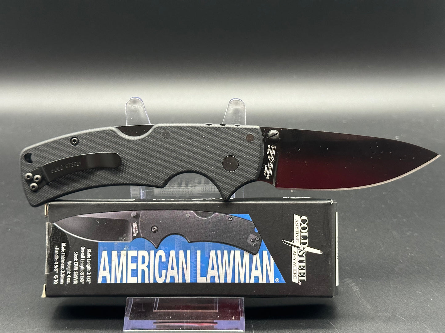 COLD STEEL AMERICAN LAWMAN KNIFE BLACK HANDLE BLACK S35VN