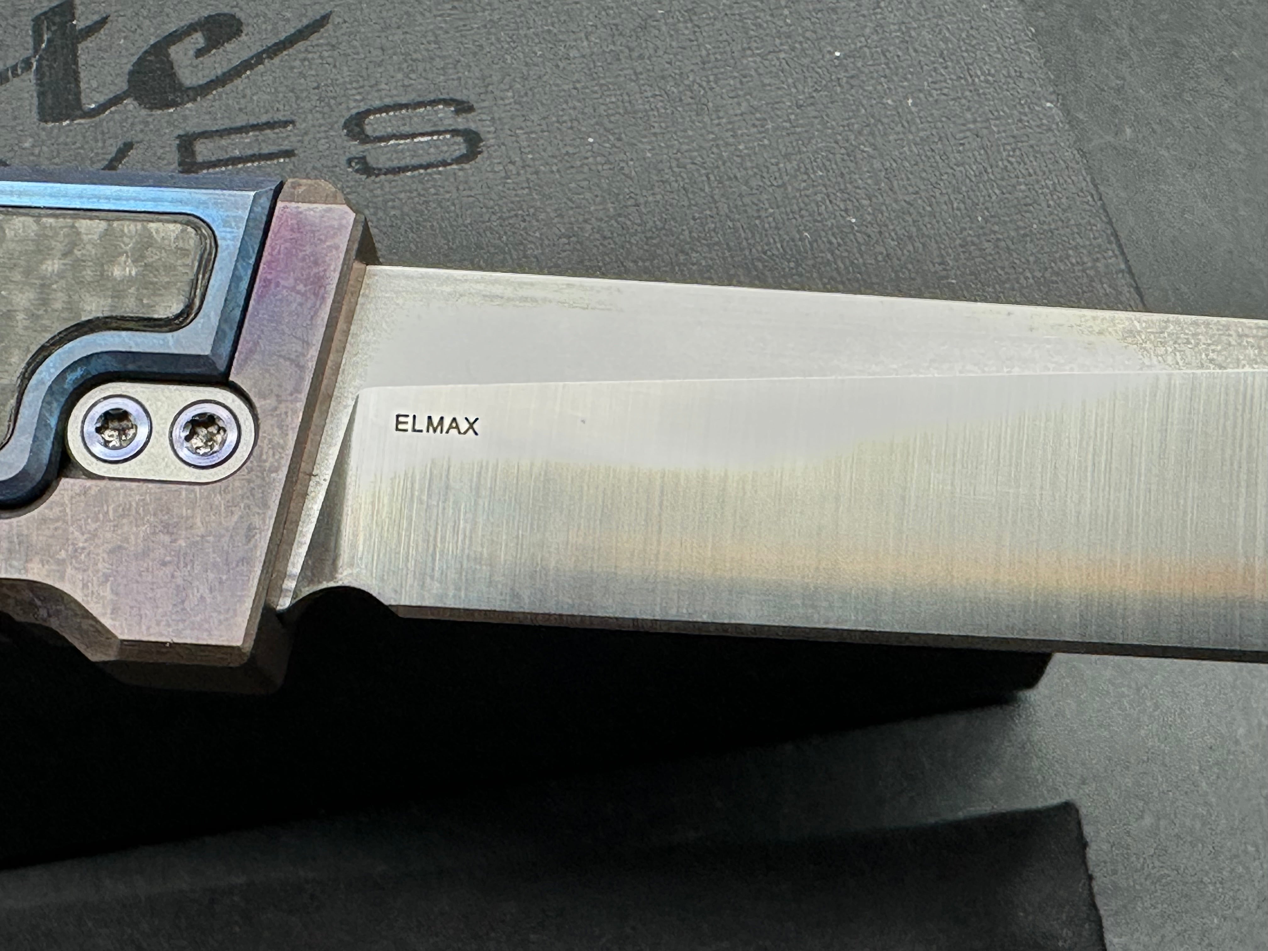 Reate Exo 3.75" full titanium custom anodized/ Elmax blade