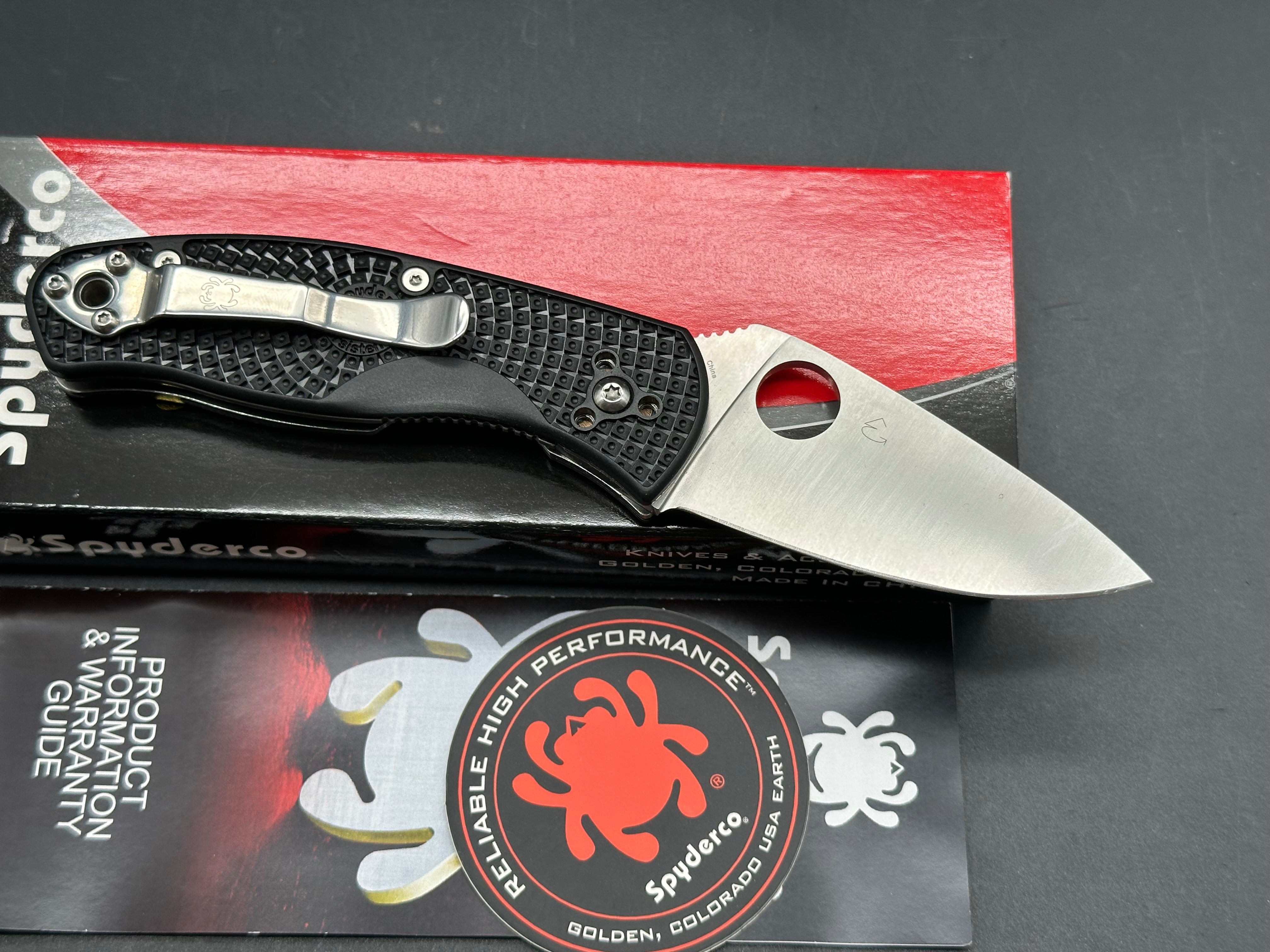 Spyderco Persistence Lightweight 2.75" 8Cr13MoV Satin Blade with Black FRN Scales