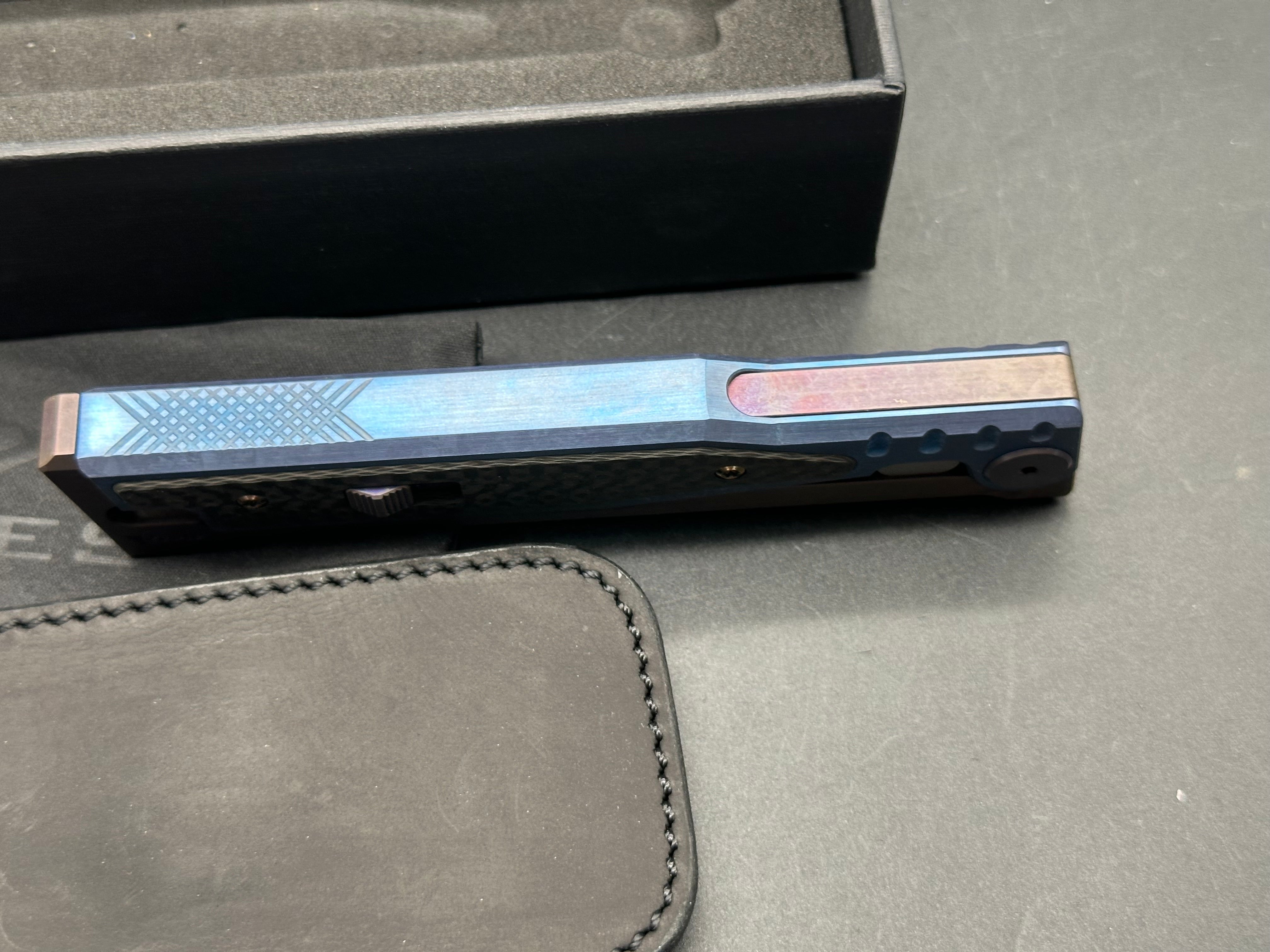 Reate Exo 3.75" full titanium custom anodized/ Elmax blade