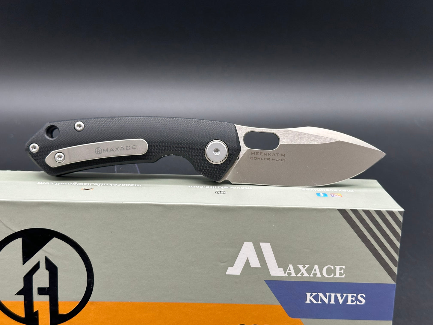 MAXACE MEERKAT-M POCKET KNIFE BLACK G10 HANDLE M390 BLADE