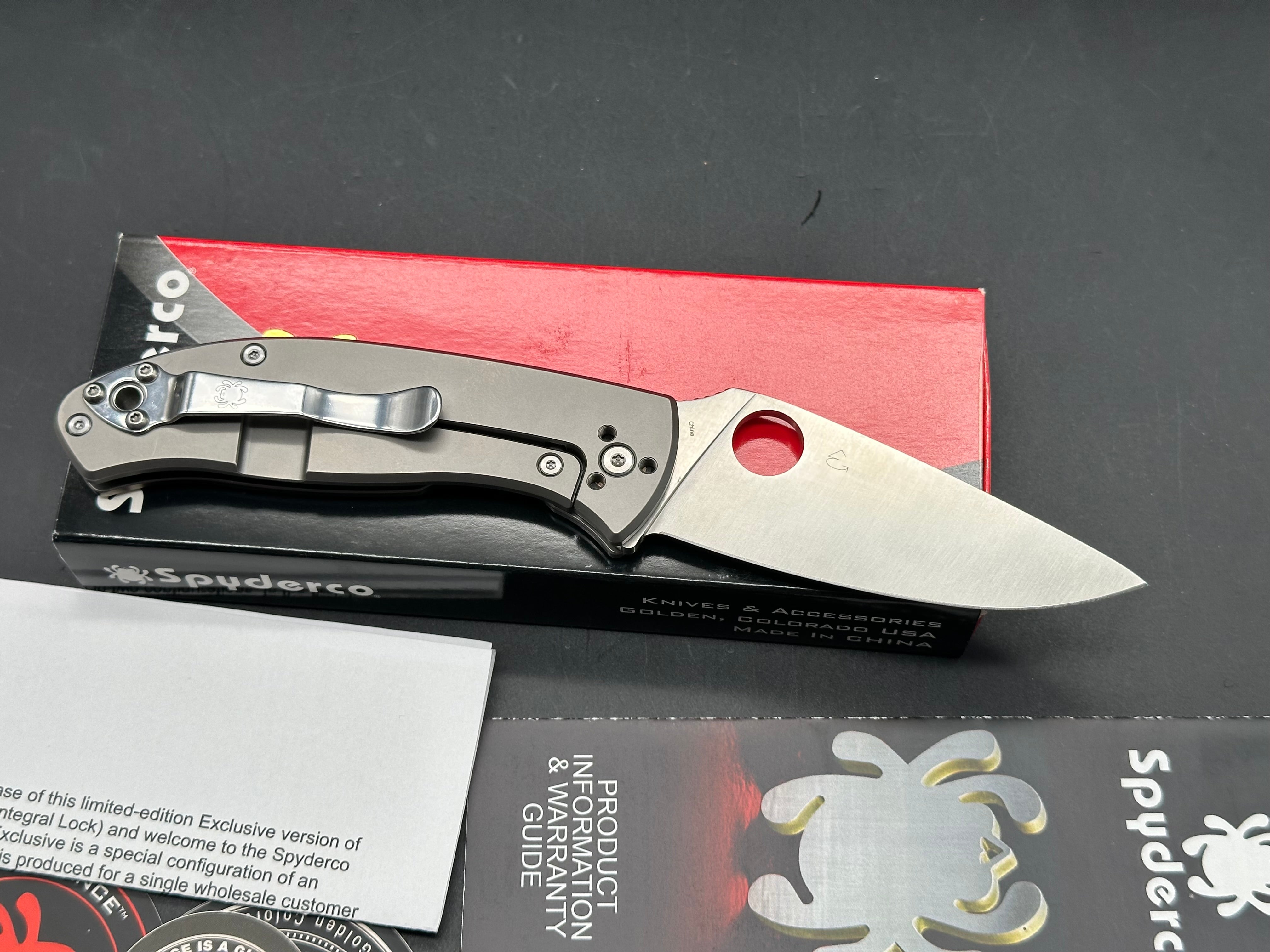 Spyderco Tenacious Titanium 3.39" 8Cr13MoV Satin Blade with Gray Titanium Frame Lock Scales