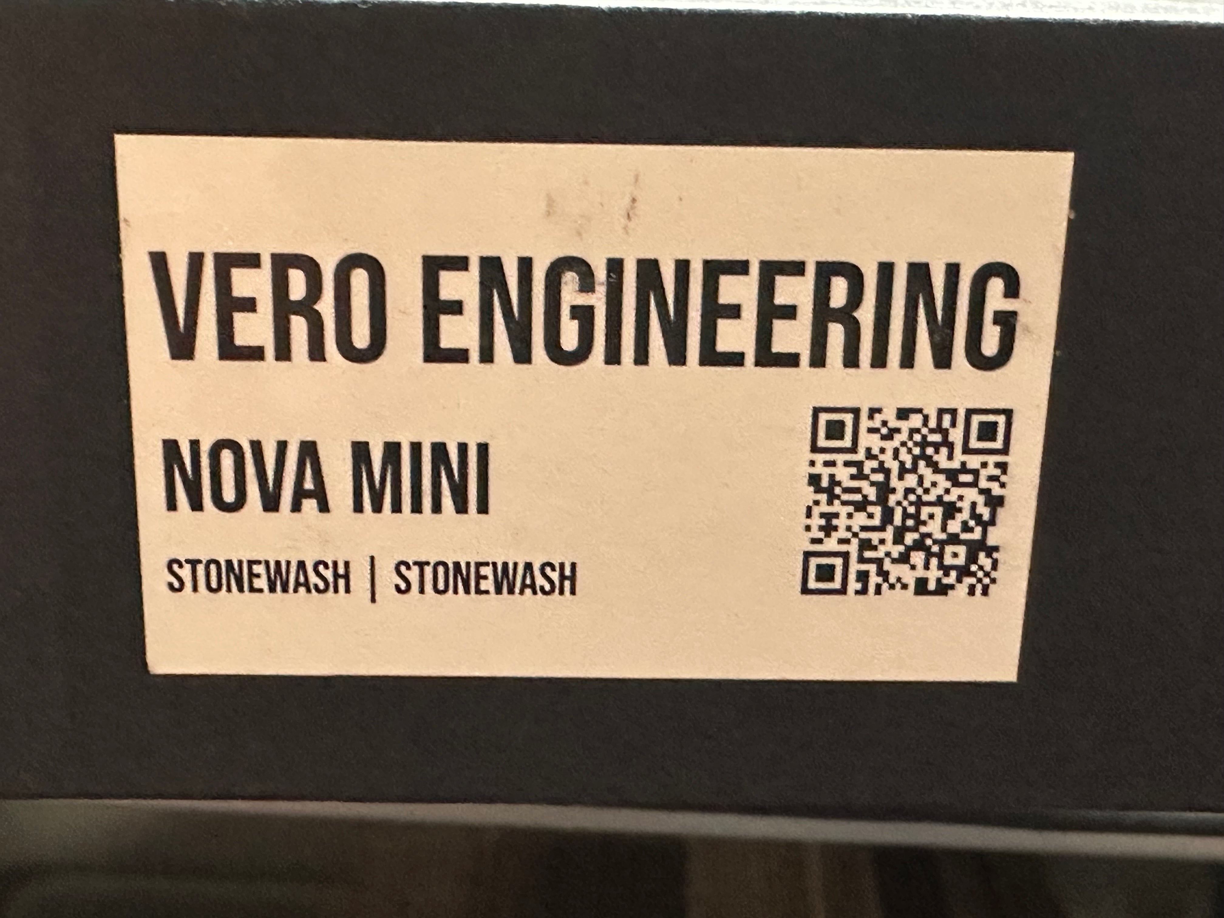 Vero Engineering Nova Mini 3.25" M390 Stonewash Blade with Titanium Raw Frame Lock Scales