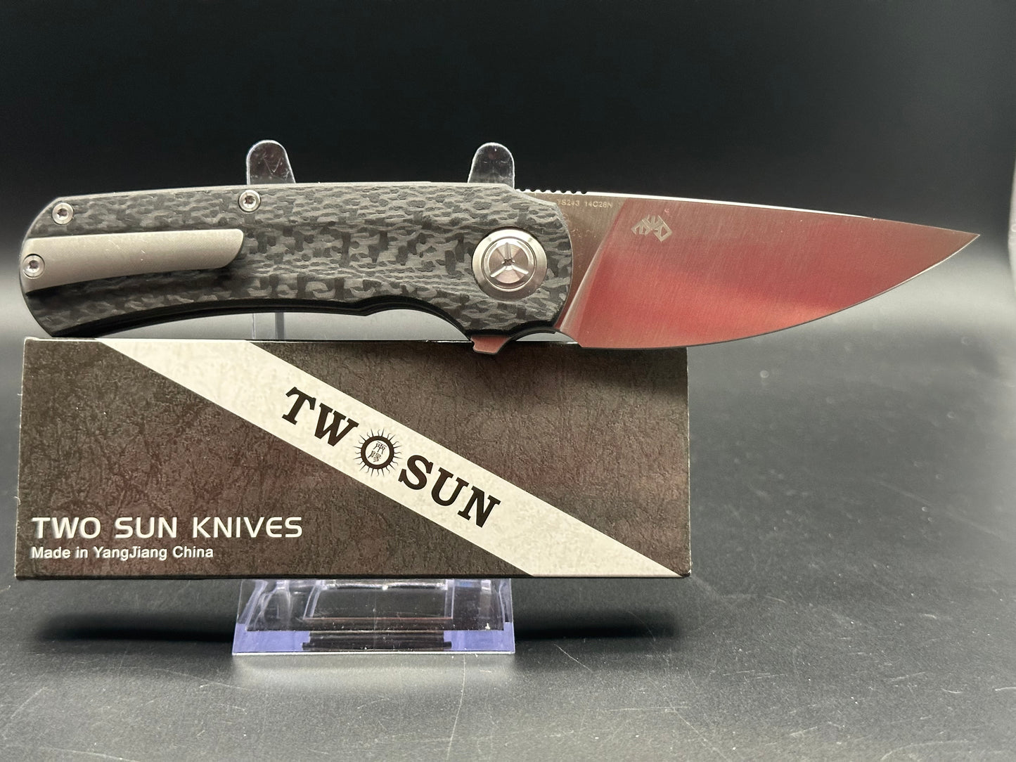 TWOSUN BLACK TITANIUM CARBON FIBER HANDLE 14C28N TS243