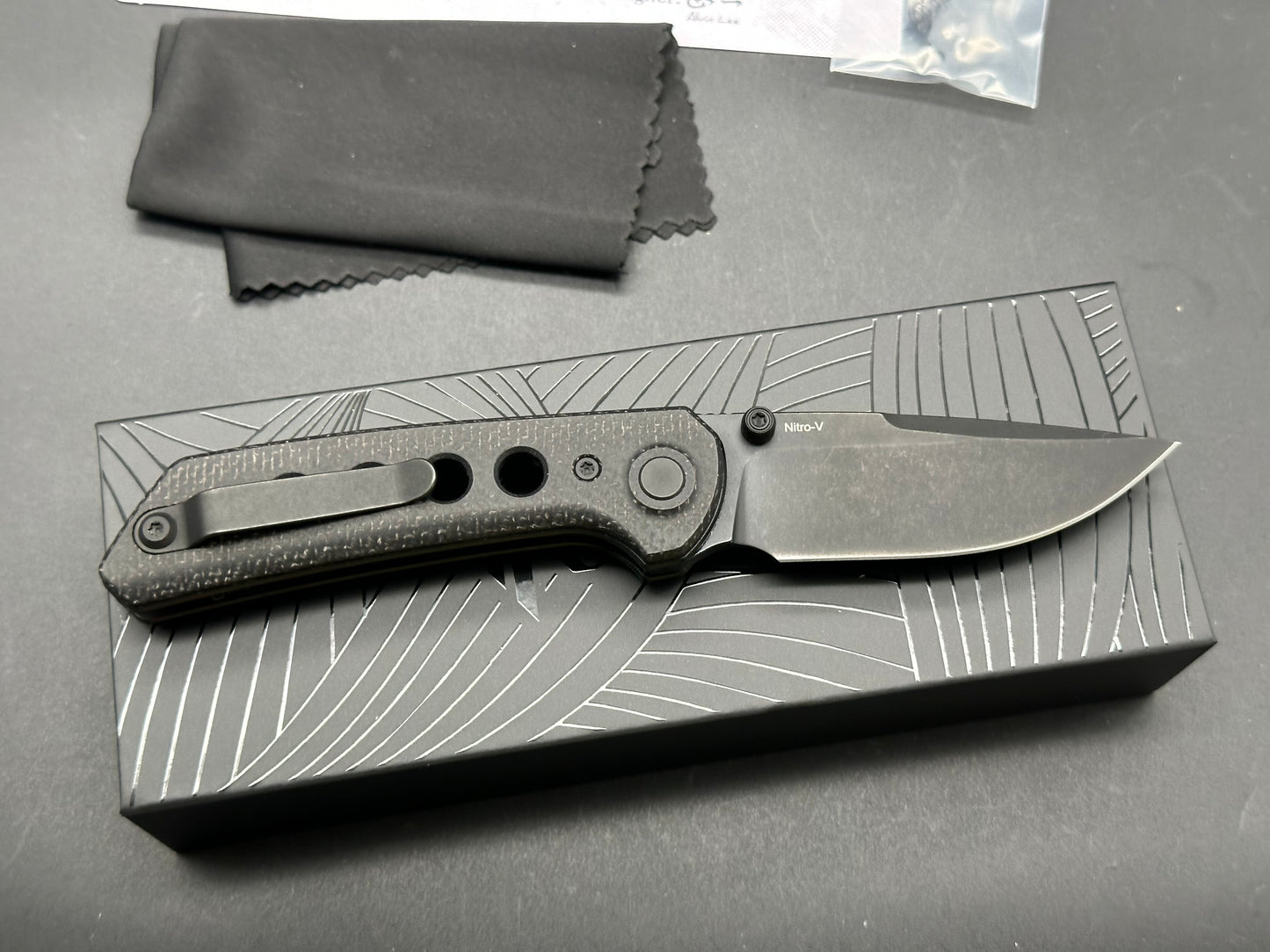 Reate PL-XT Drop Point Pivot Lock Knife Black Micarta/G-10