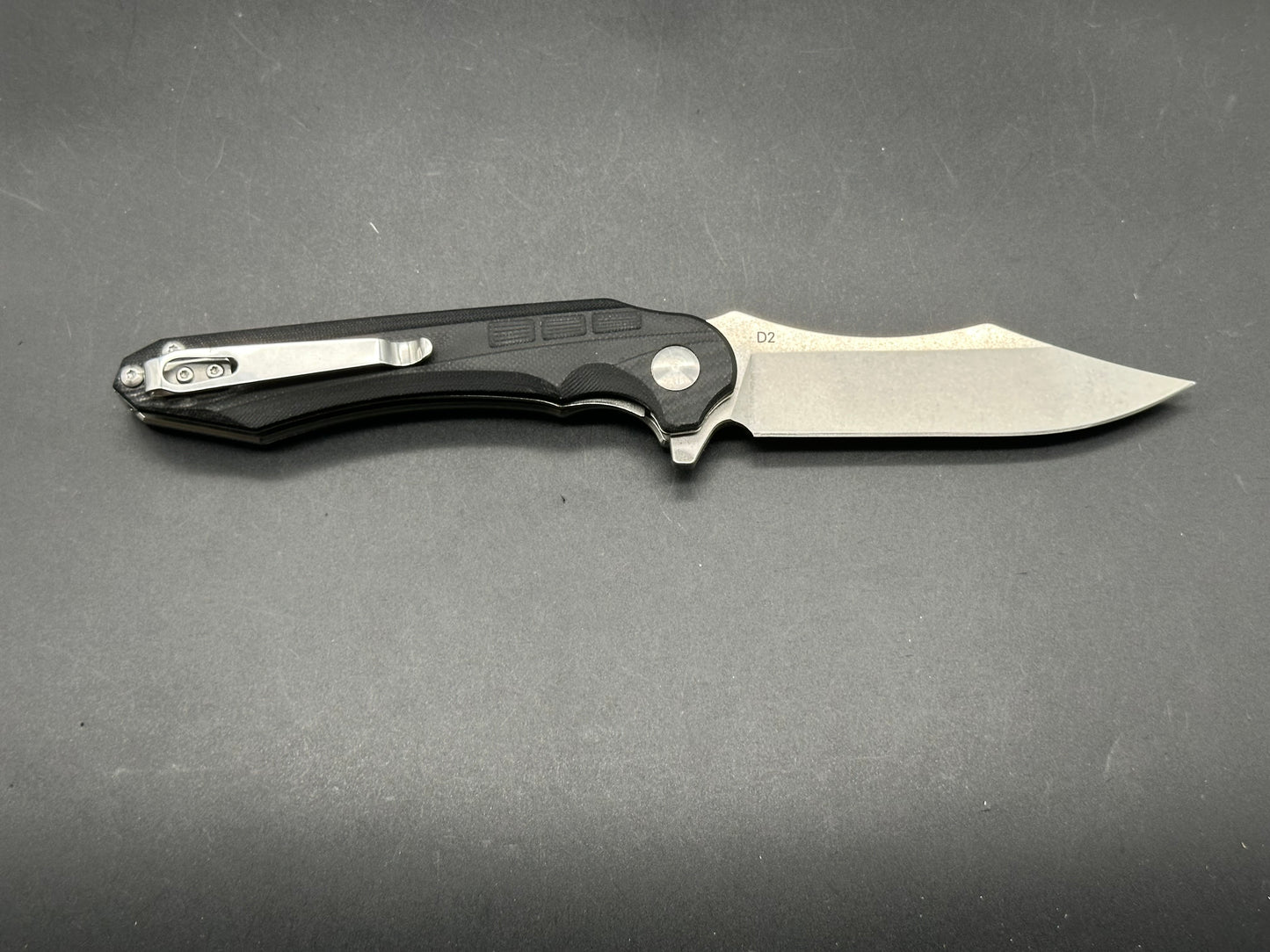 Sitivien ST105 Liner Lock Black G10 (3.74" D2 Stonewashed)