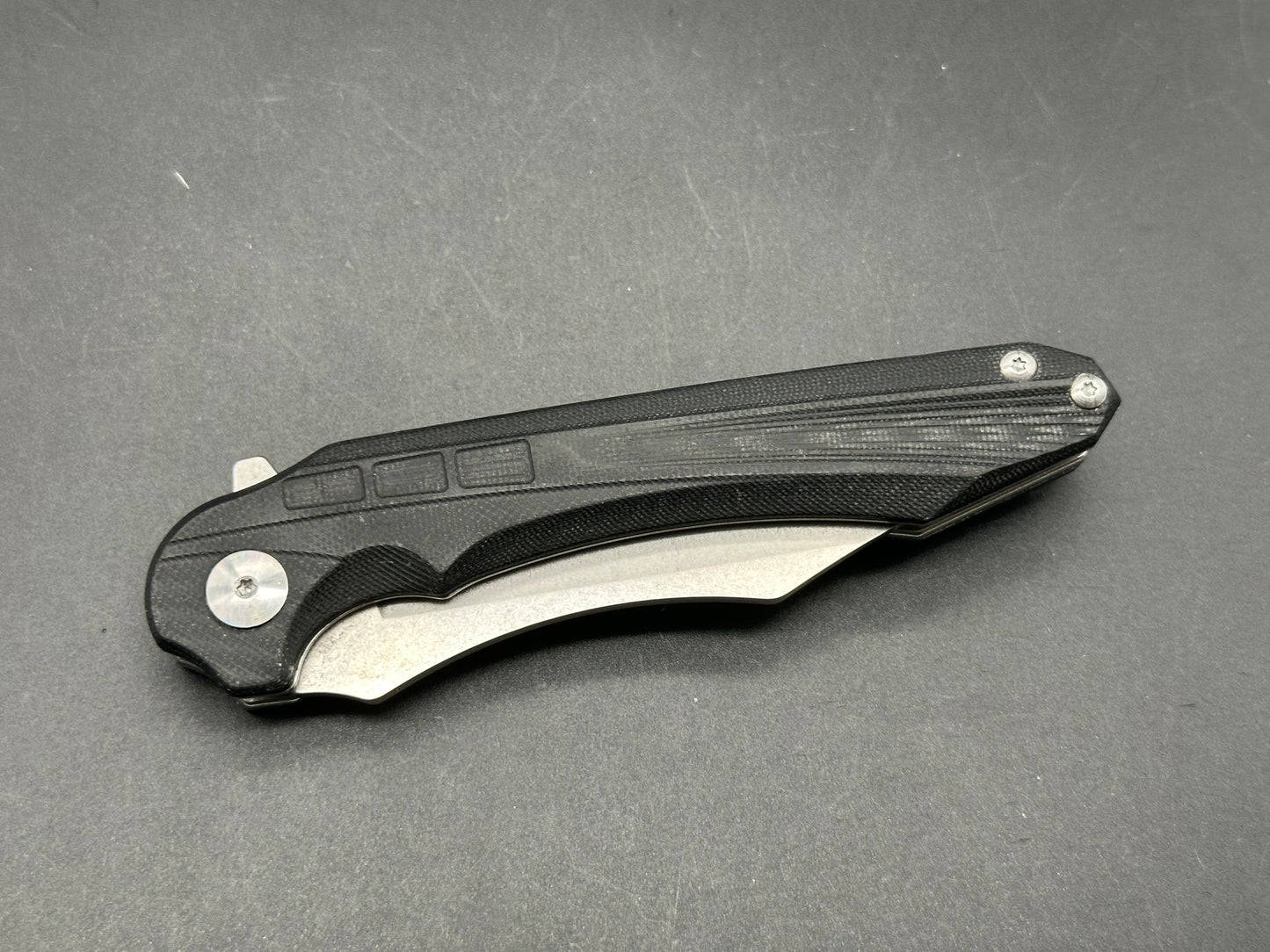 Sitivien ST105 Liner Lock Black G10 (3.74" D2 Stonewashed)