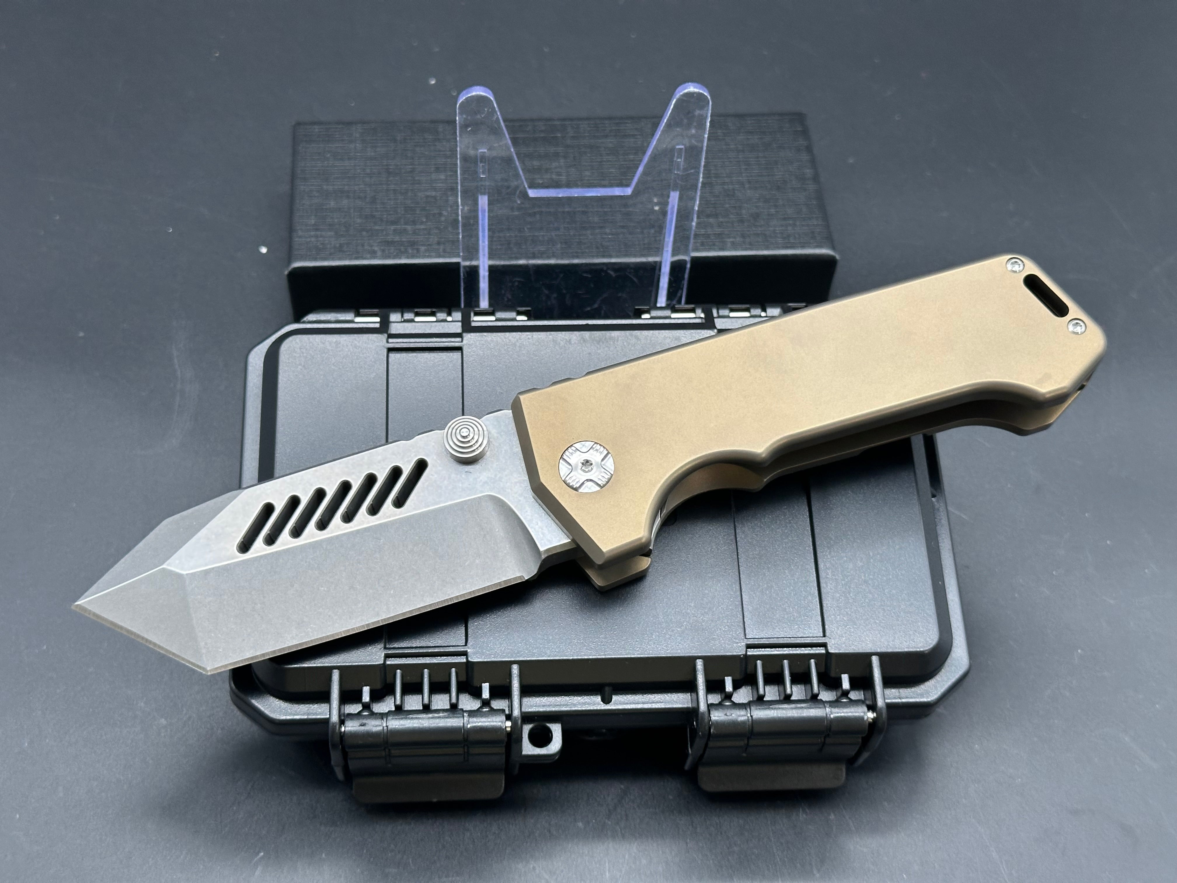 PMP Alpha Beast Gen 2 - Bronze Anodized Titanium - Stonewashed Blade