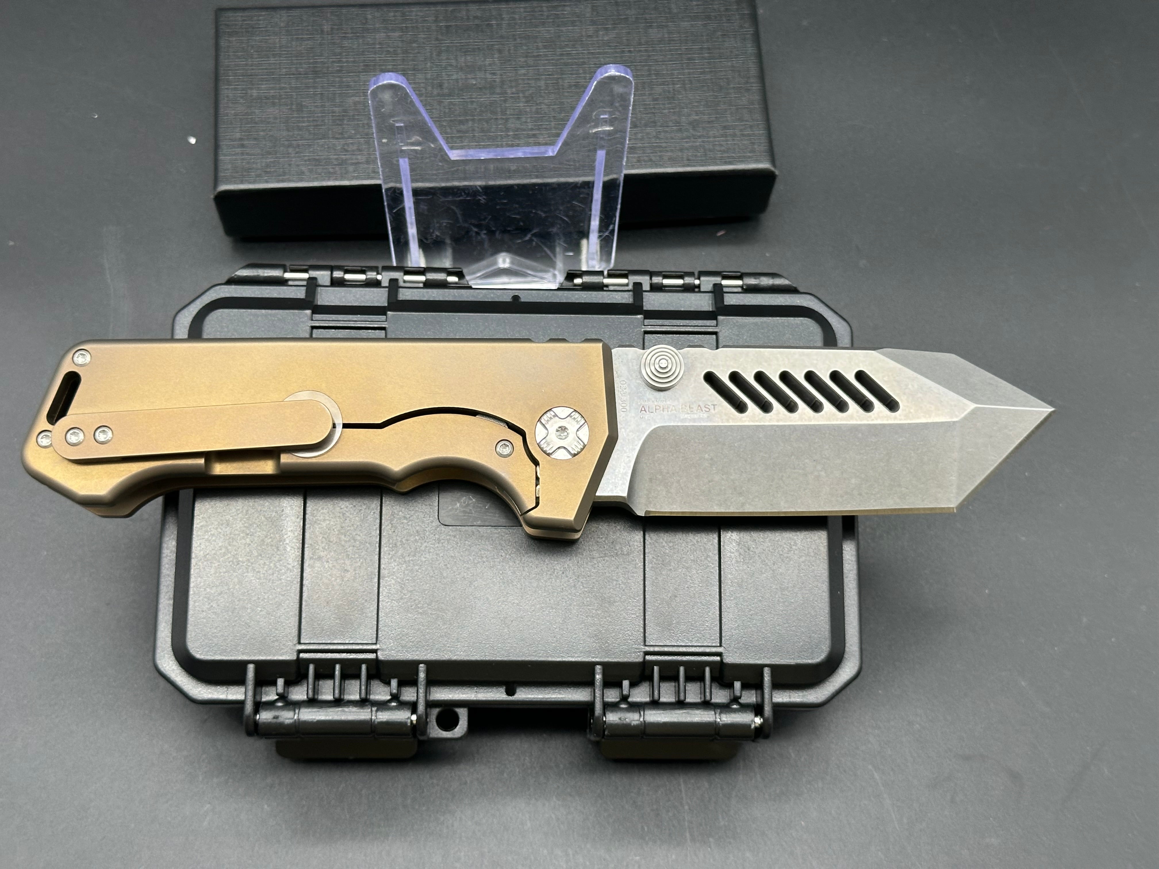 PMP Alpha Beast Gen 2 - Bronze Anodized Titanium - Stonewashed Blade