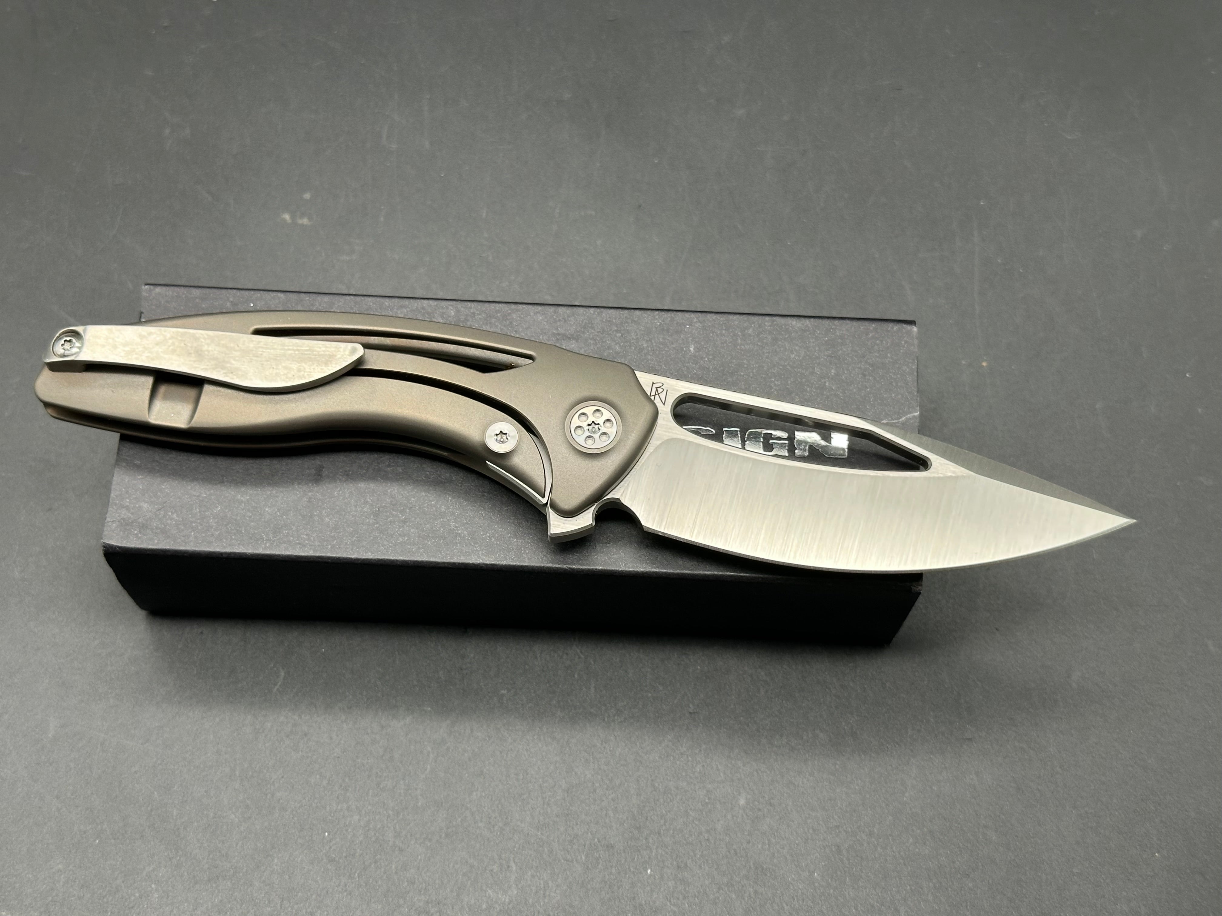 Sharp by Design Void Bronze titanium handle w/M390 blade