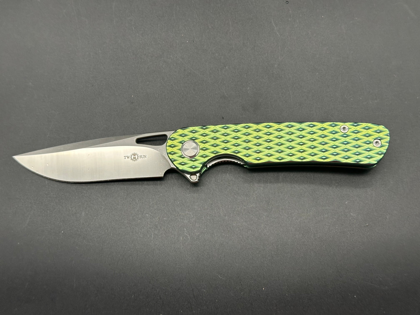 TWOSUN TS328-GRN TEPE GREEN TITANIUM HANDLE M390