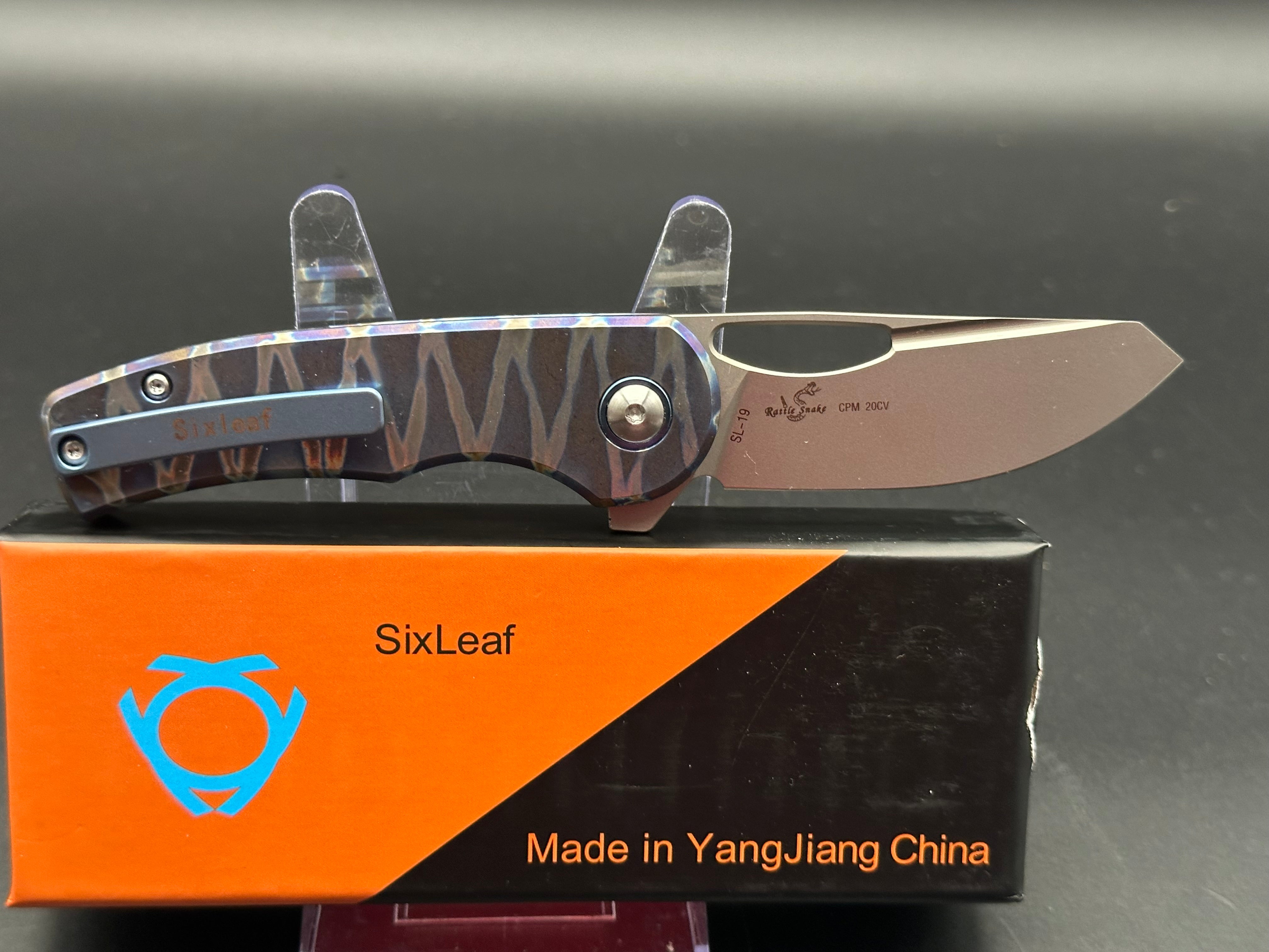 Sixleaf SL-19-Fire 20CV Blade TC4 titanium