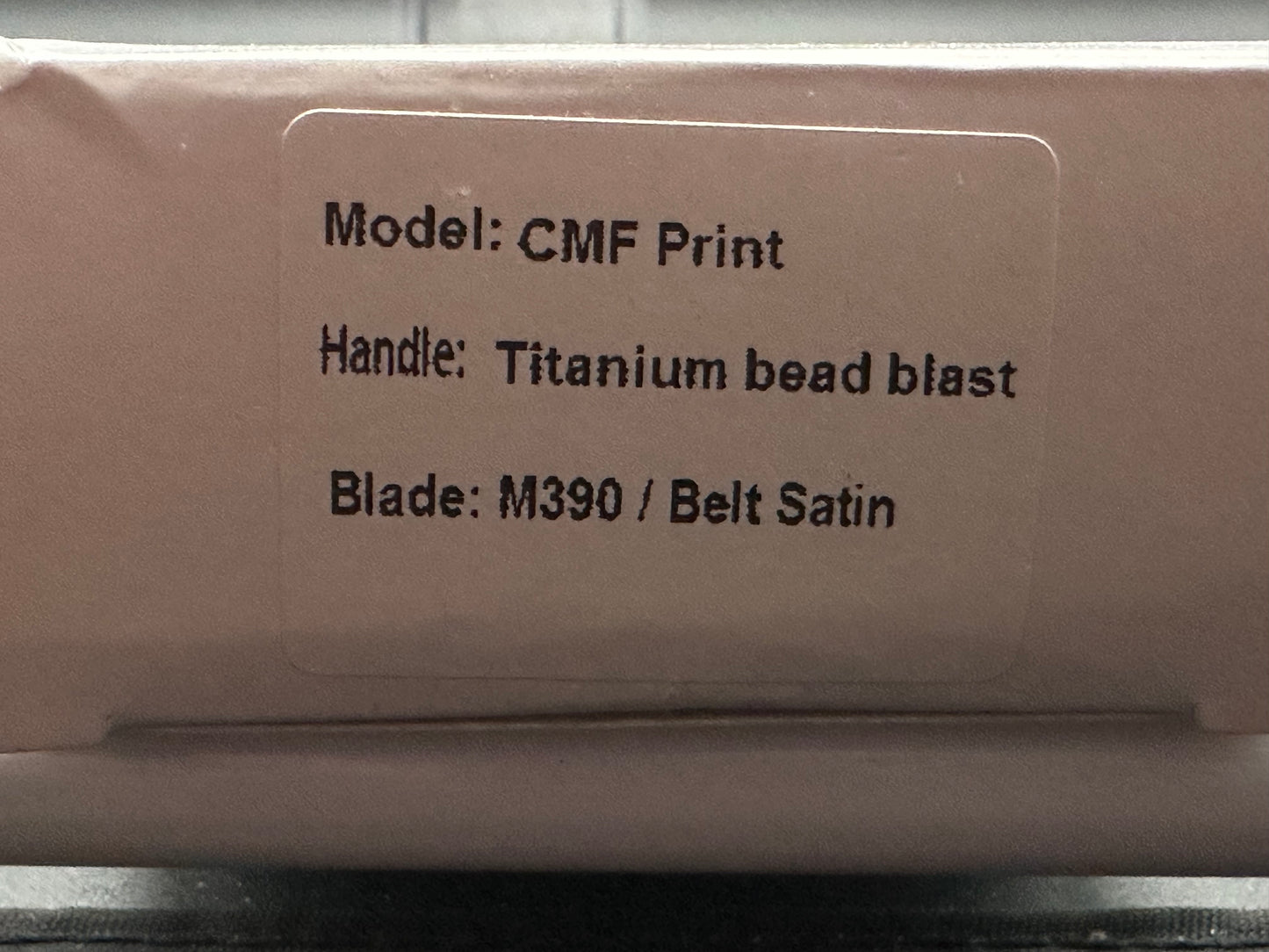 CMF Print FL all titanium bead blast m390