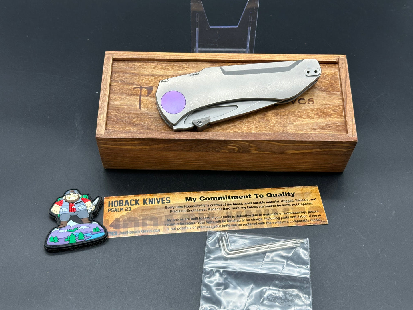 Jake Hoback Knives Summit Frame Lock Knife Titanium/Purple (4.25" SW)