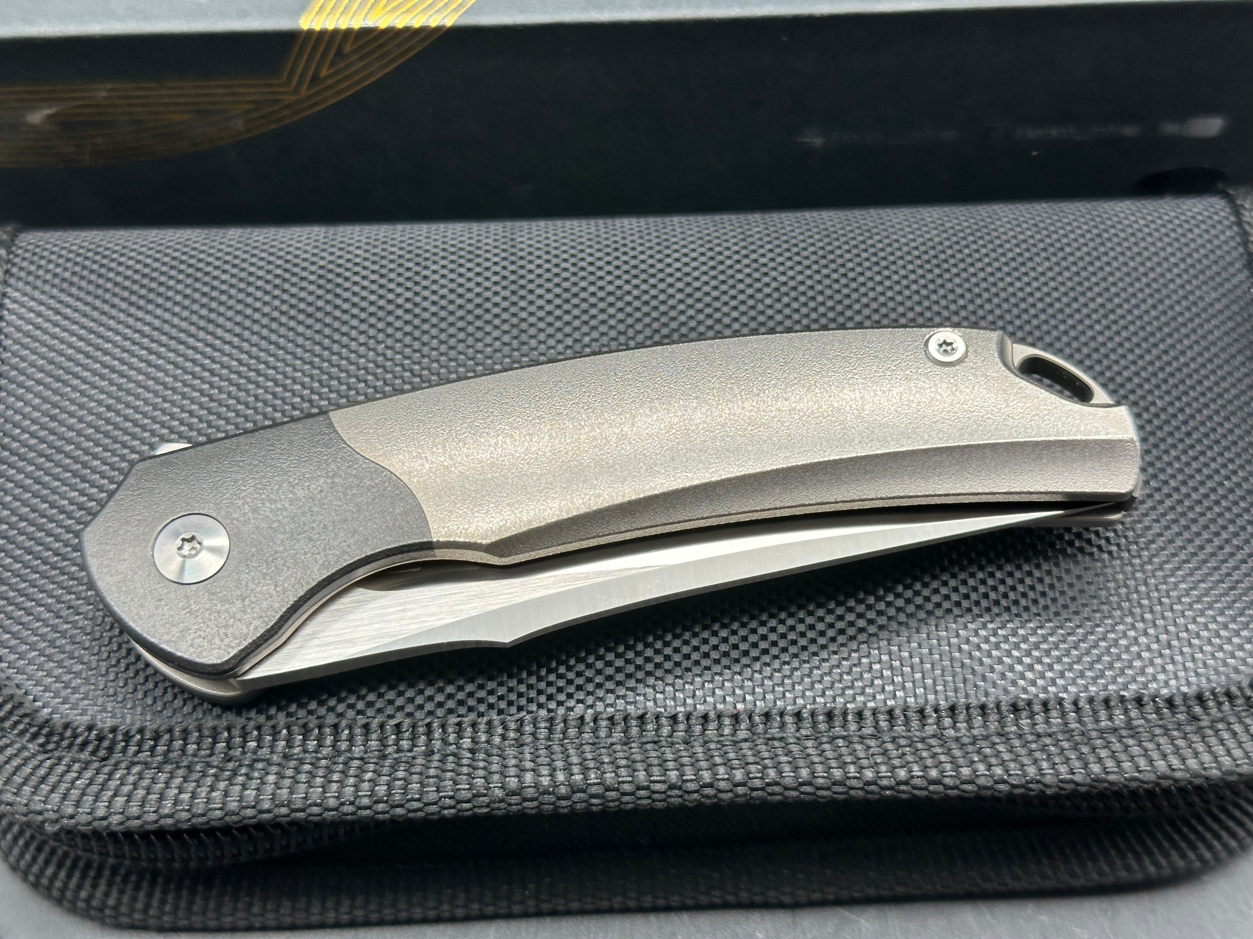 Bestech Knives Supernova Liner Lock Knife Gray Titanium (3.07" Satin) Zirconium bolster