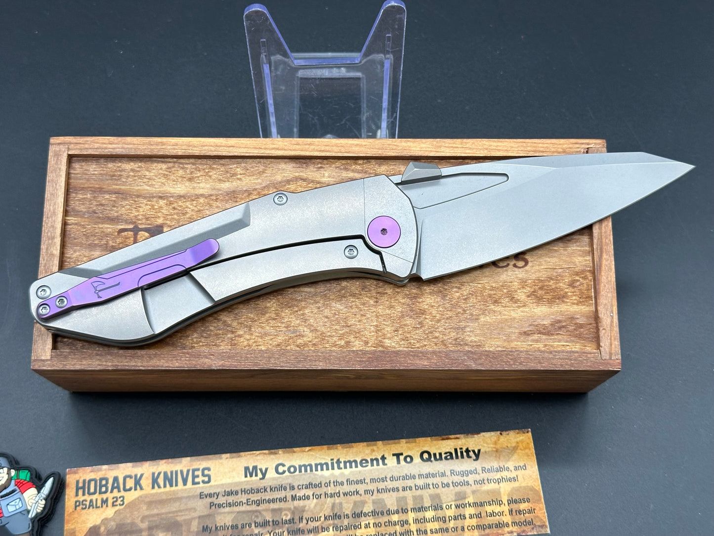 Jake Hoback Knives Summit Frame Lock Knife Titanium/Purple (4.25" SW)