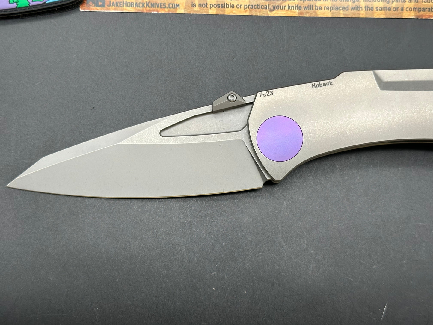 Jake Hoback Knives Summit Frame Lock Knife Titanium/Purple (4.25" SW)