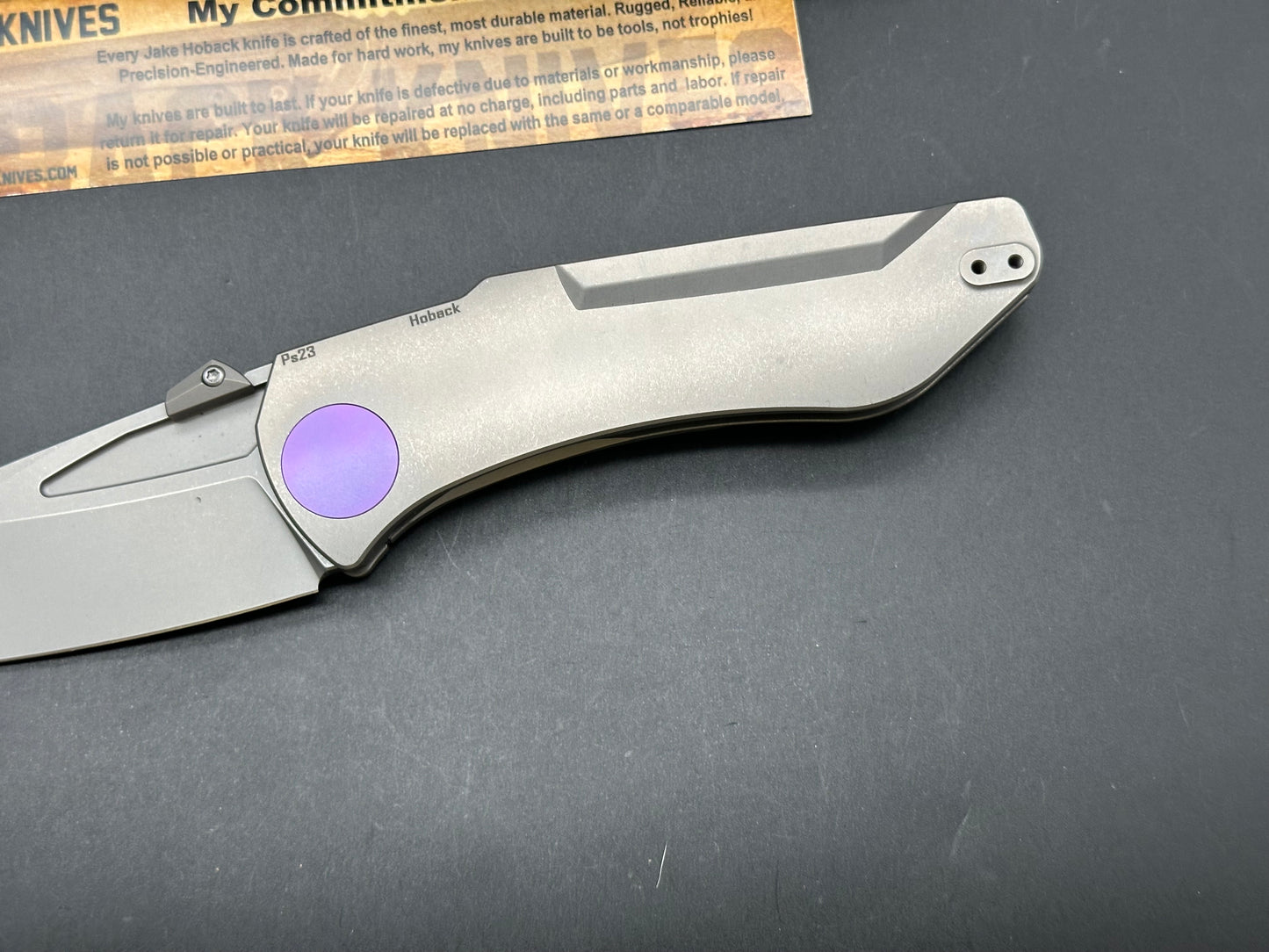 Jake Hoback Knives Summit Frame Lock Knife Titanium/Purple (4.25" SW)