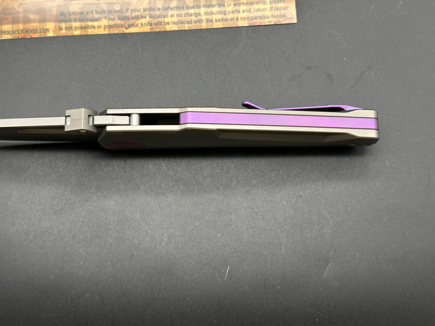 Jake Hoback Knives Summit Frame Lock Knife Titanium/Purple (4.25" SW)