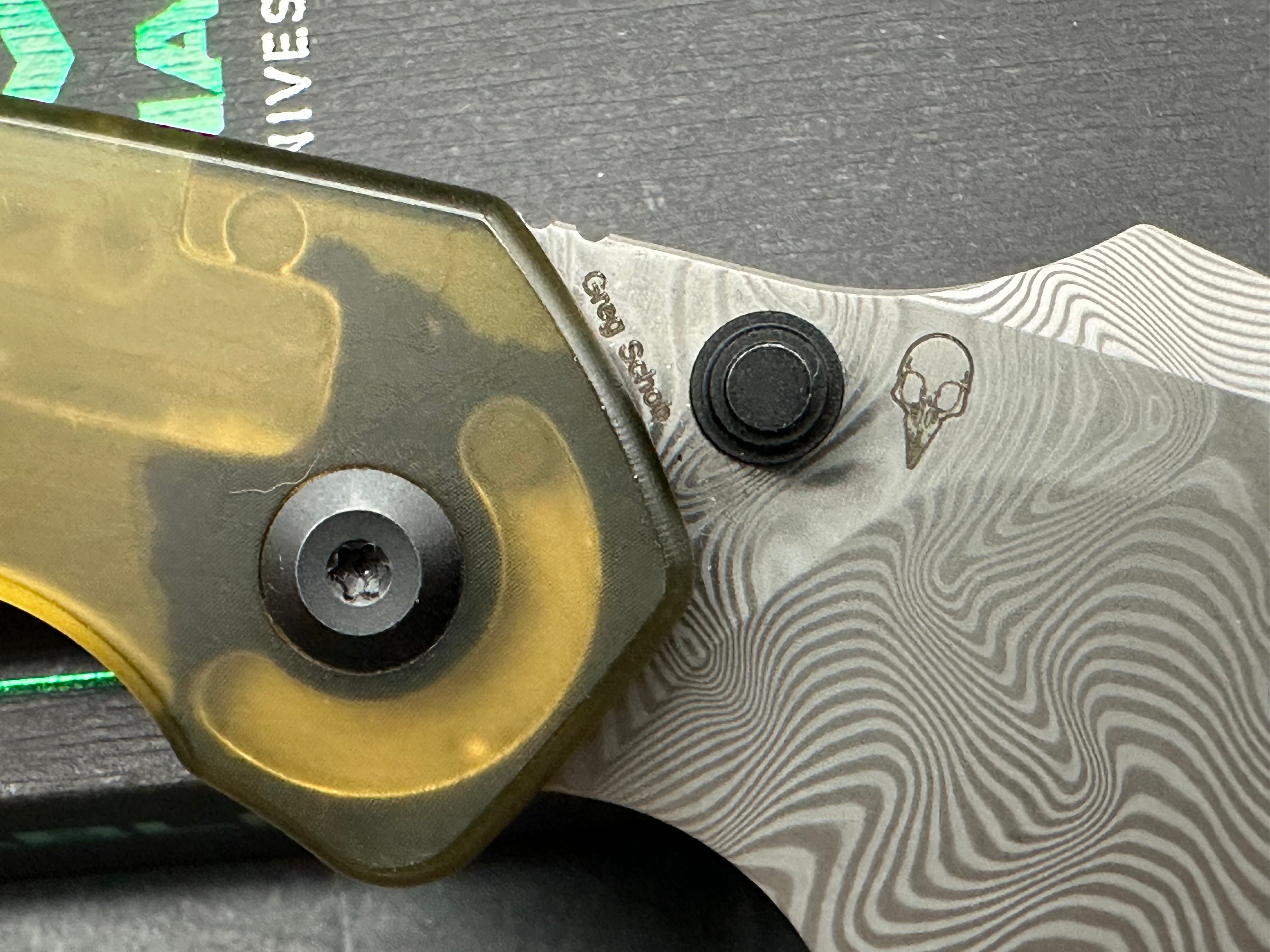 Tenable Fenrir Top Liner Lock Knife Amber Ultem (3.4" Damascus)