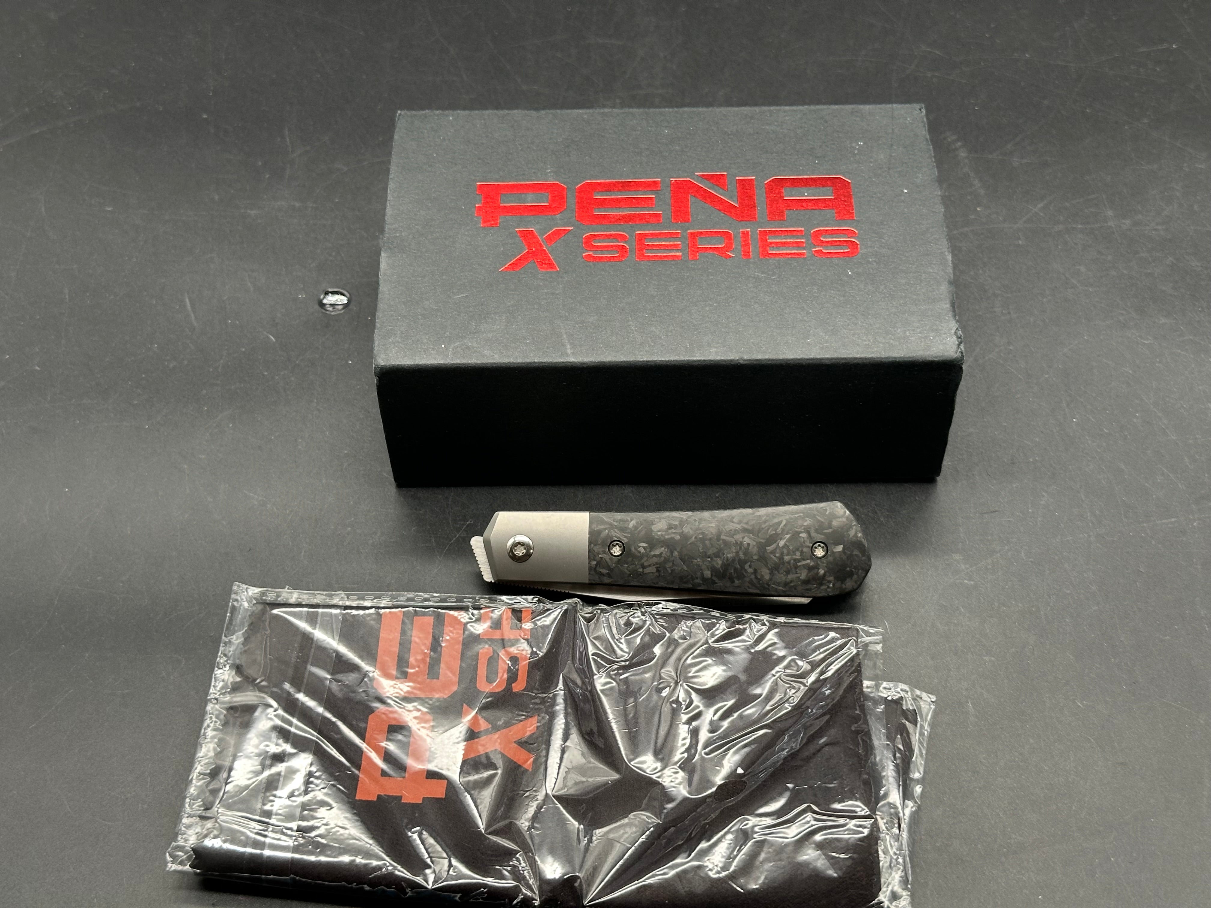 Pena Knives X-Series Raptor Front Flipper Knife Carbon Fiber (2.9" Satin)