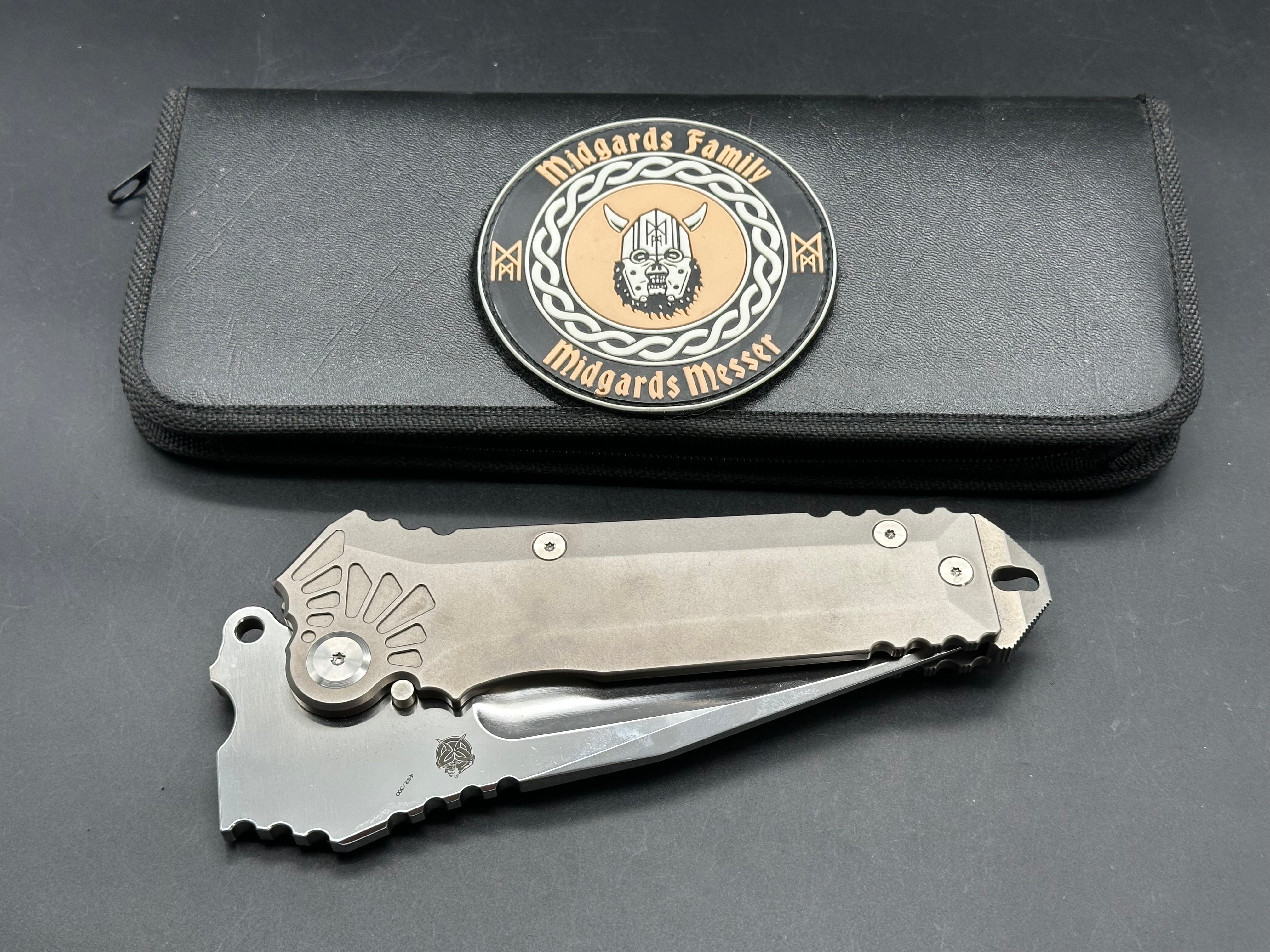 Midgards Messer & PMP Knives - Big Boss/Grey +Ti Frame/Tanto/Satin CPM-D2