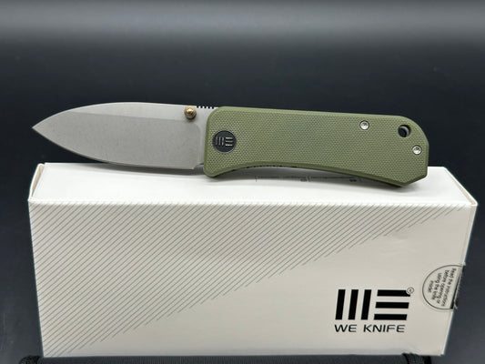 WE Banter, 2.99" S35VN Stonewash Blade with G10 Scales in Green