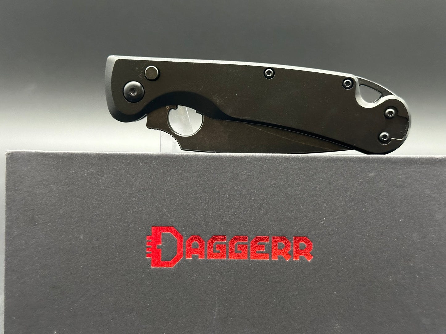 Daggerr Knives Zhalo Automatic Knife Black Aluminum (3.5" Black D2)