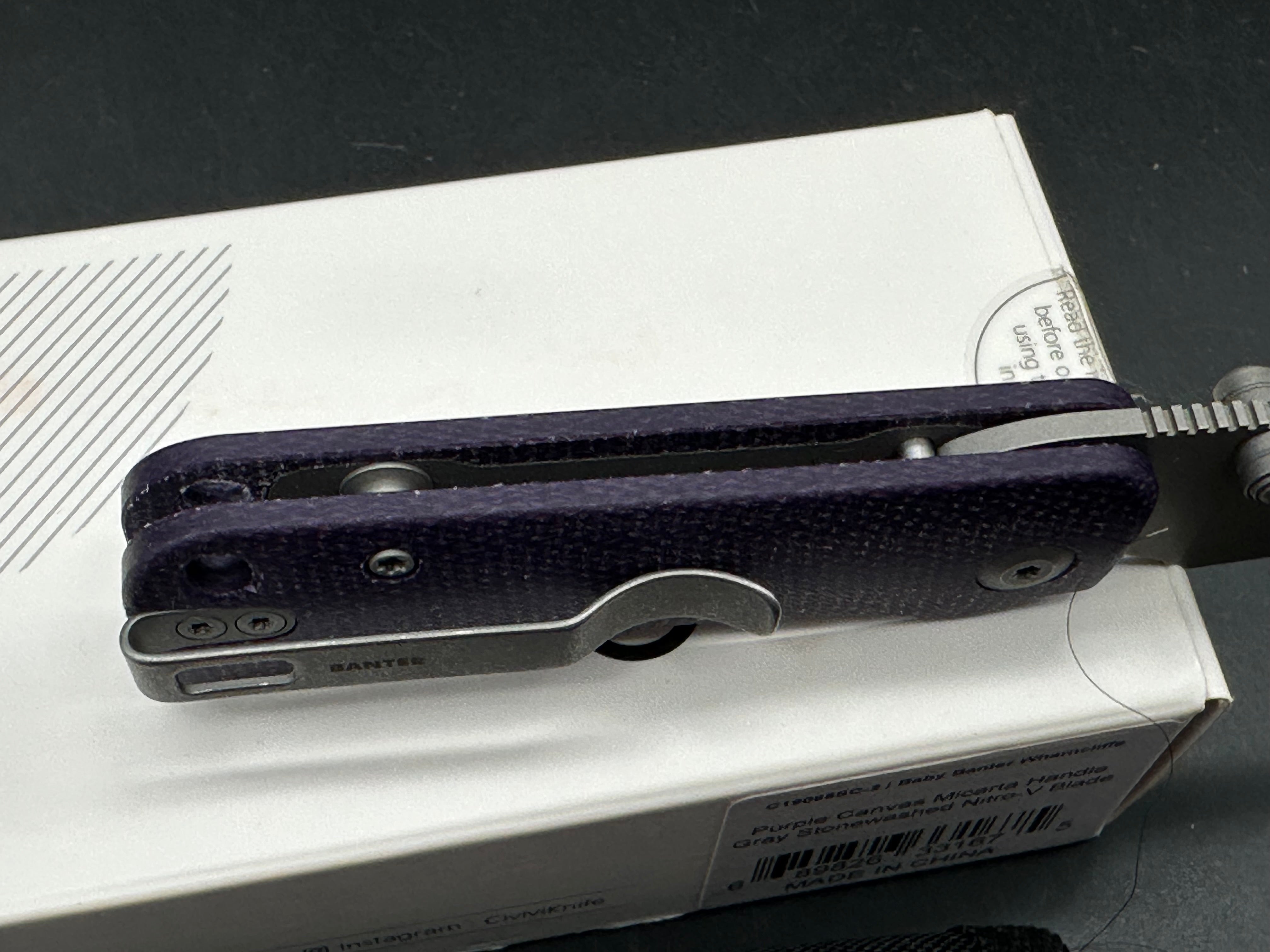 Purple bundle Sencut Acumen & Civivi Baby Banter wharncliffe