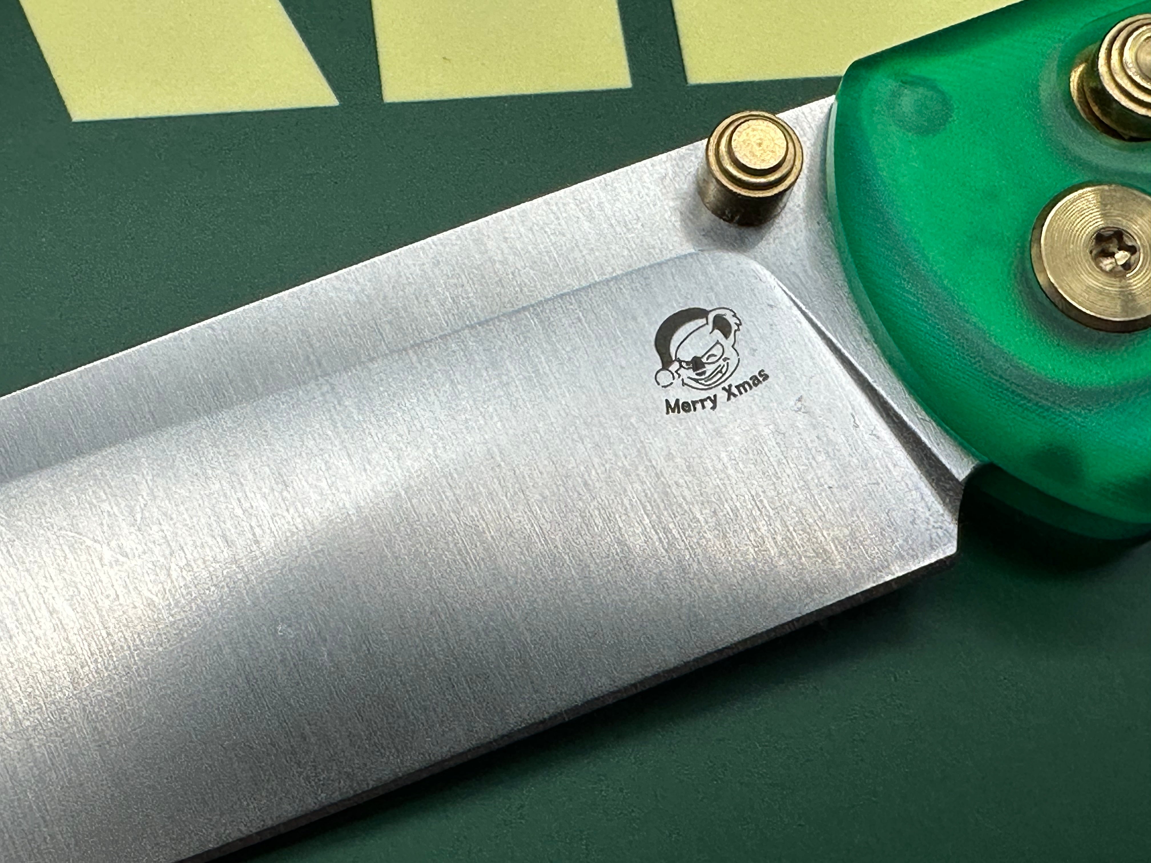 Kizer Drop Bear Holiday issue green handle w/154CM blade