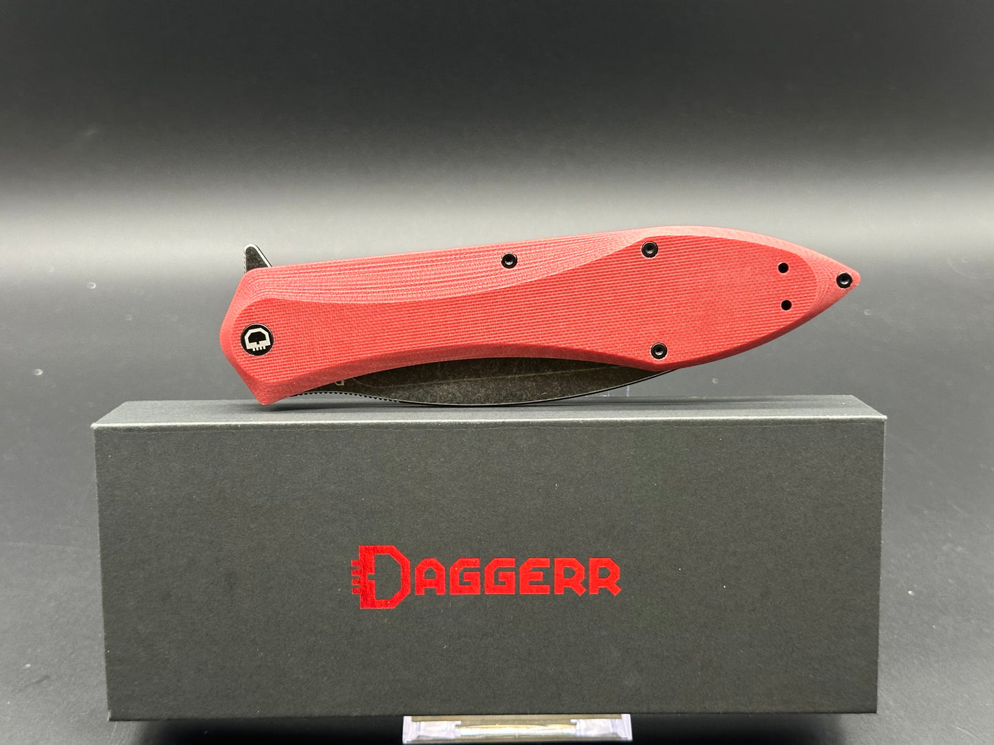 Daggerr Knives Voron Frame Lock Knife Burgundy G-10 (5.2" Black Stonewash)