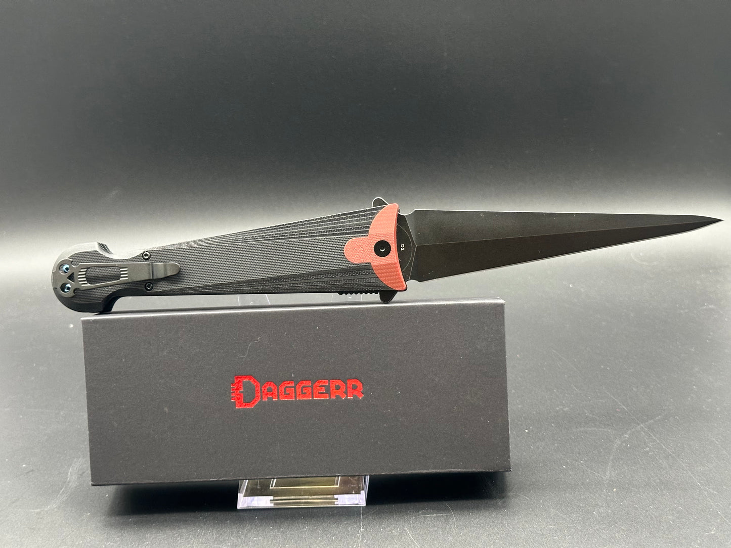 Daggerr Knives Cinquedea Black Aluminum (5.6" Black D2)