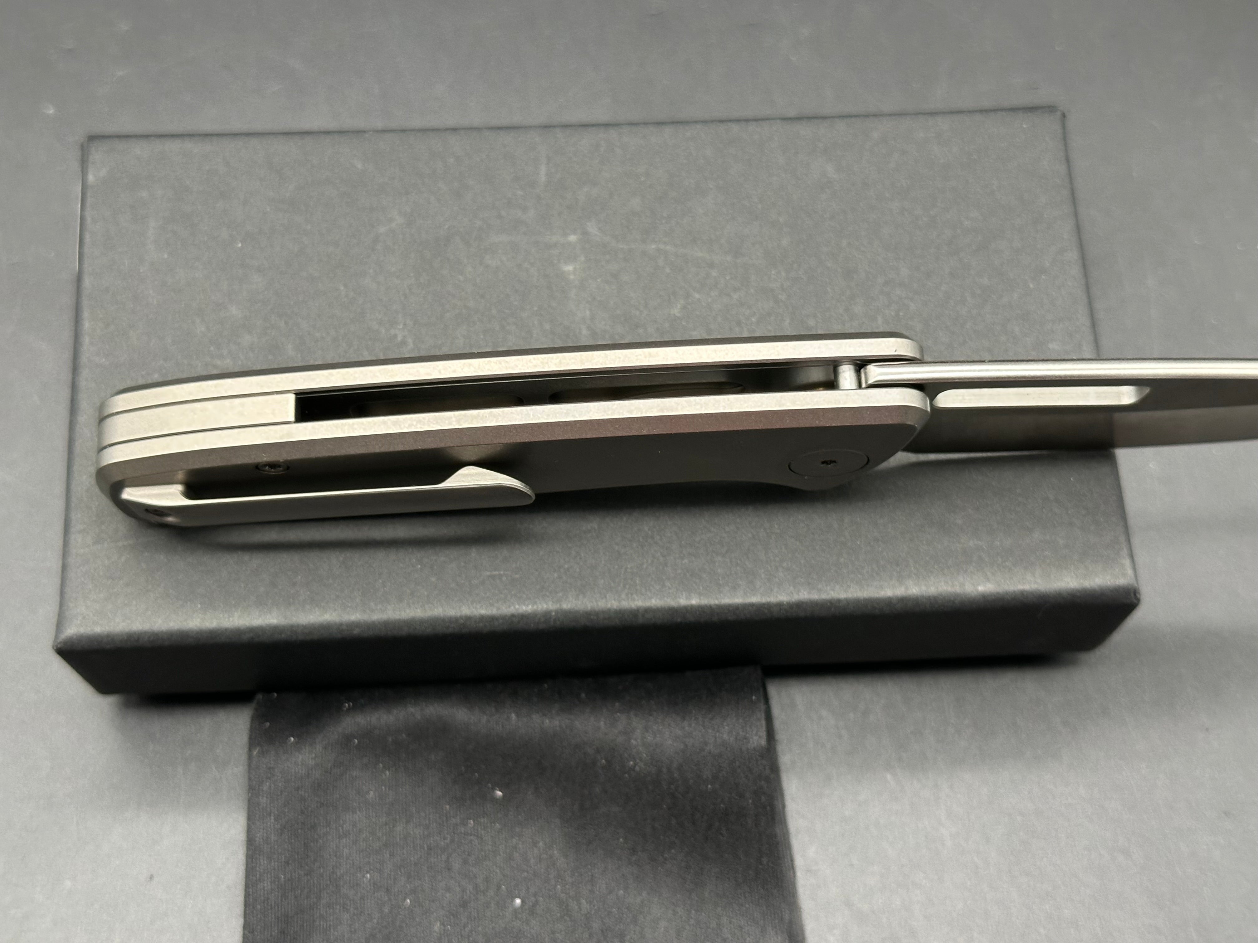 Bridgeport 395 LL, 3" CPM 20CV Stonewash Blade with Stonewash Titanium Handle