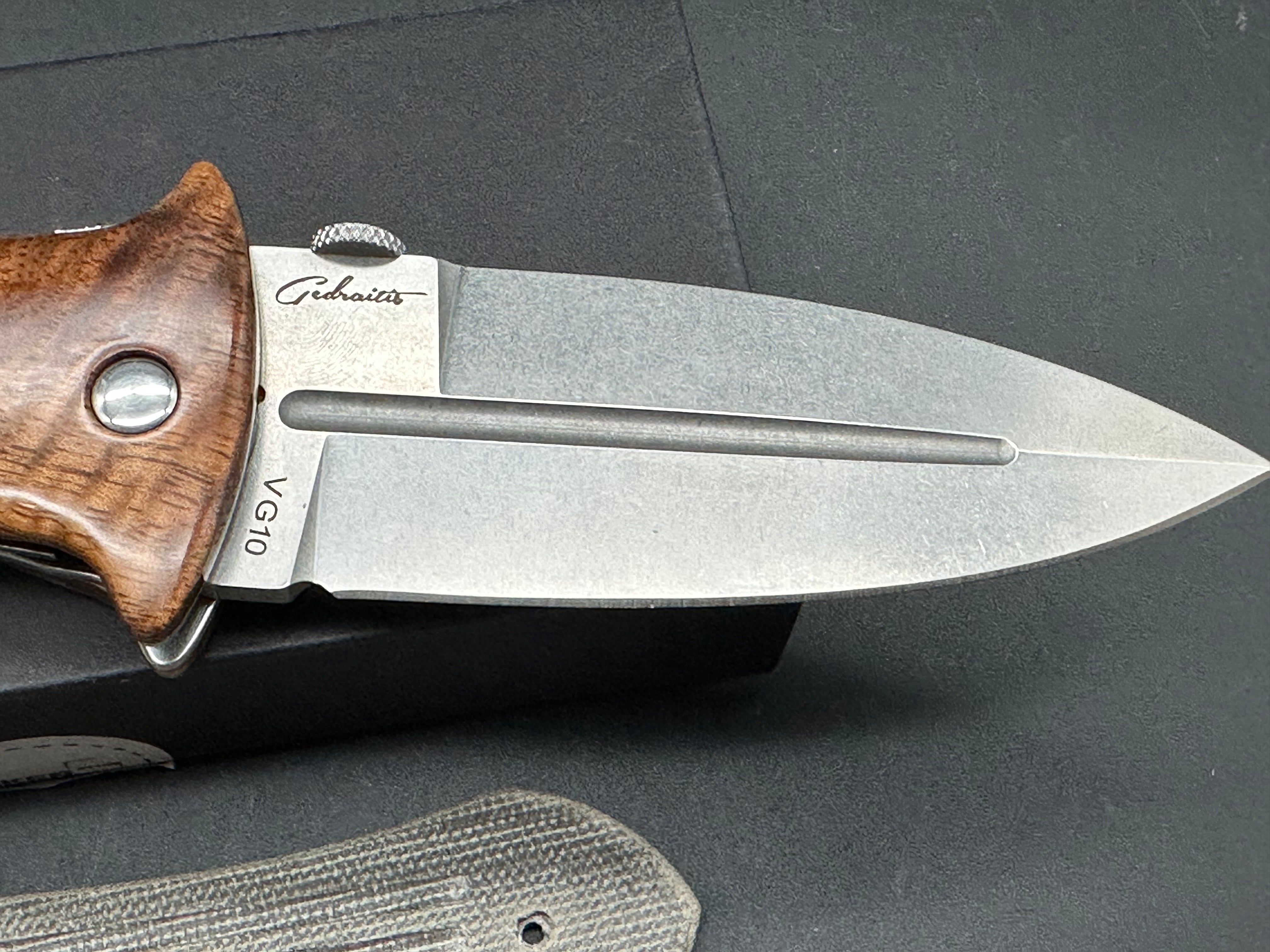 Boker Pocket Smatchet Dagger Folding Knife Koa Wood Scales (4" SW)