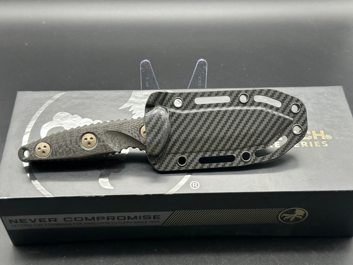 Microtech SS Socom Alpha Mini T/E Fixed Blade Knife Carbon Fiber (3.8" DLC)