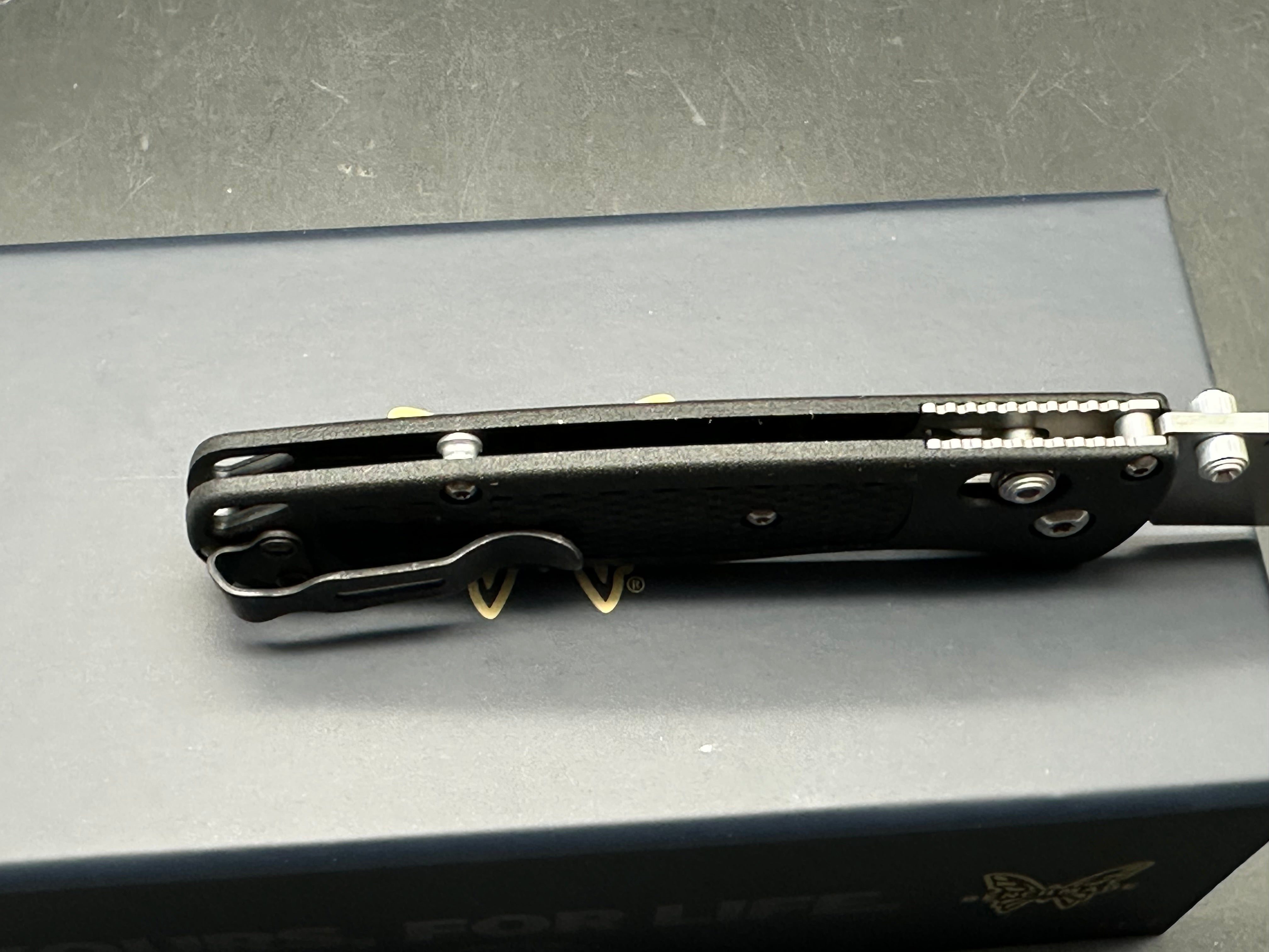 Benchmade Bugout-Custom, 3.24" MagnaCut Stonewash Blade with Custom Black Grivory Scales