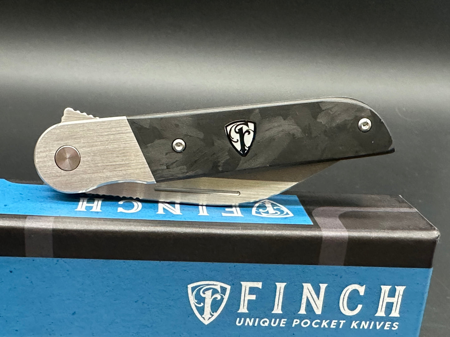 Finch Knife Co. Reciprocity Liner Lock Knife Black Carbon Fiber (3.1" Stonewash)